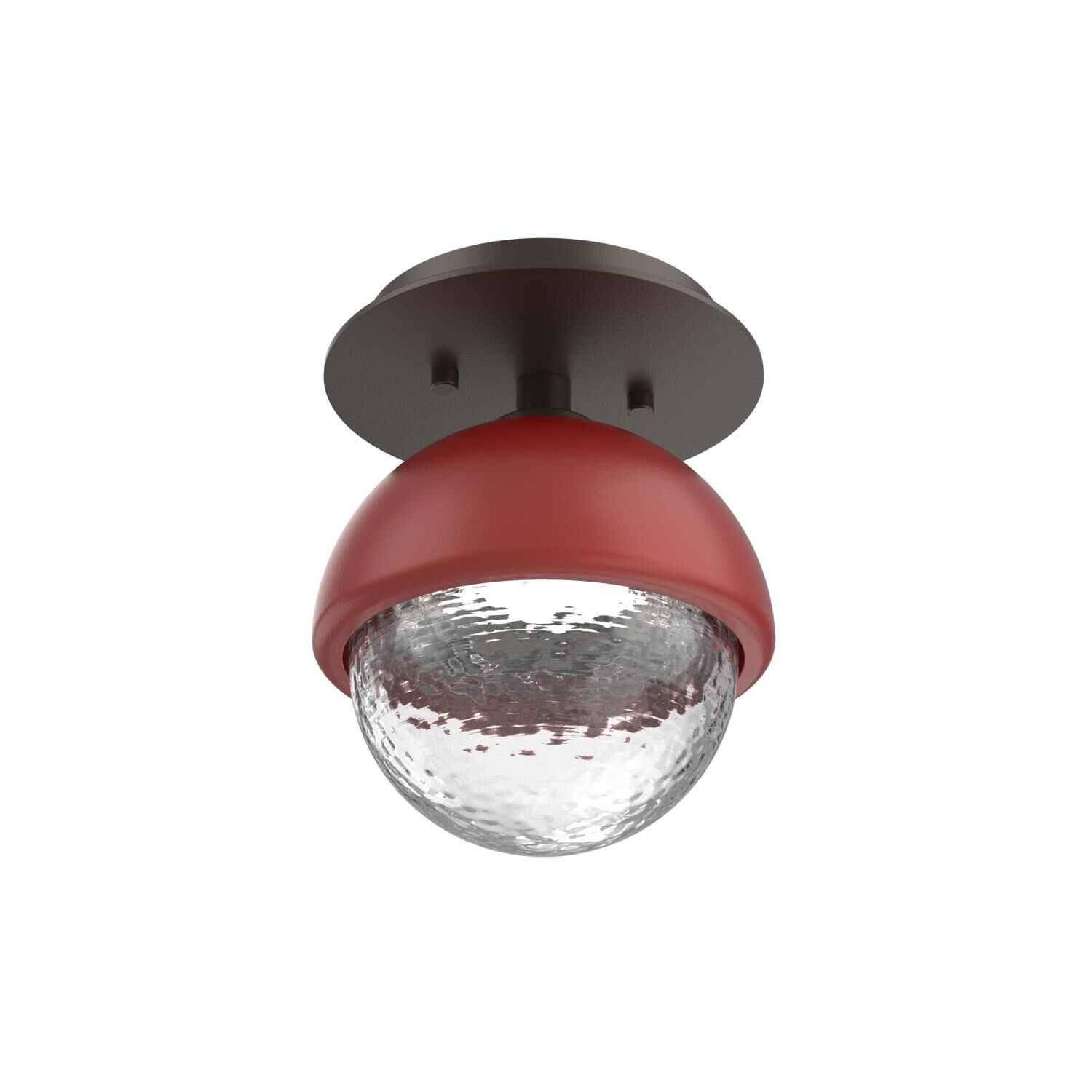 Shown in Flat Bronze finish and Clear glass and Cinnamon Red accent