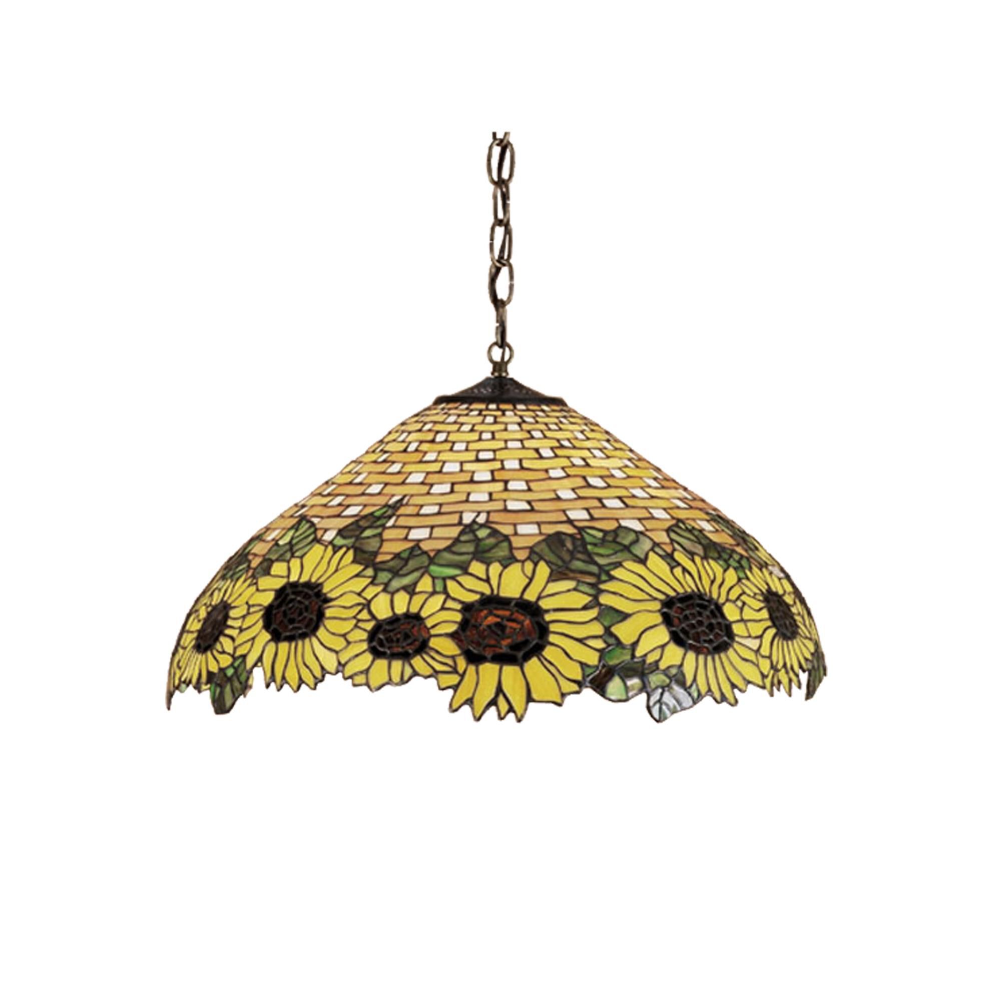 Wicker Sunflower 22 Inch Large Pendant by Meyda Lighting