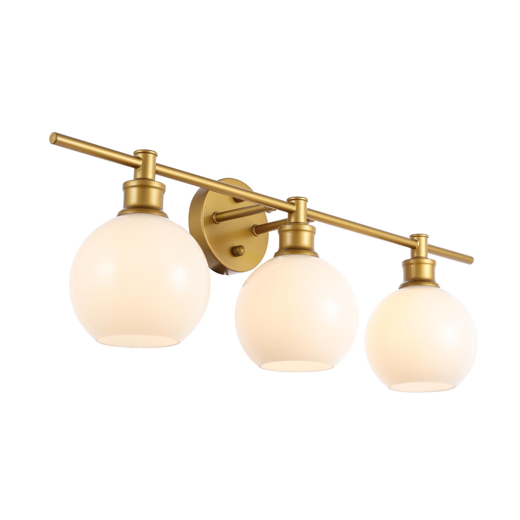 Shown in Brass finish and Frosted White  glass