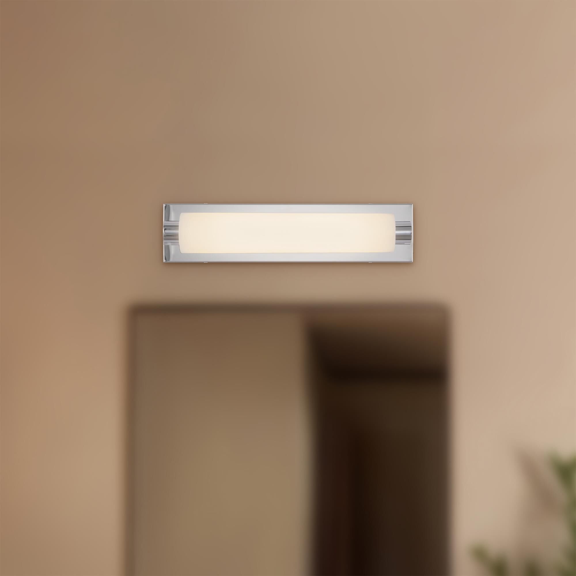 Shown in Chrome finish and Matte Opal glass