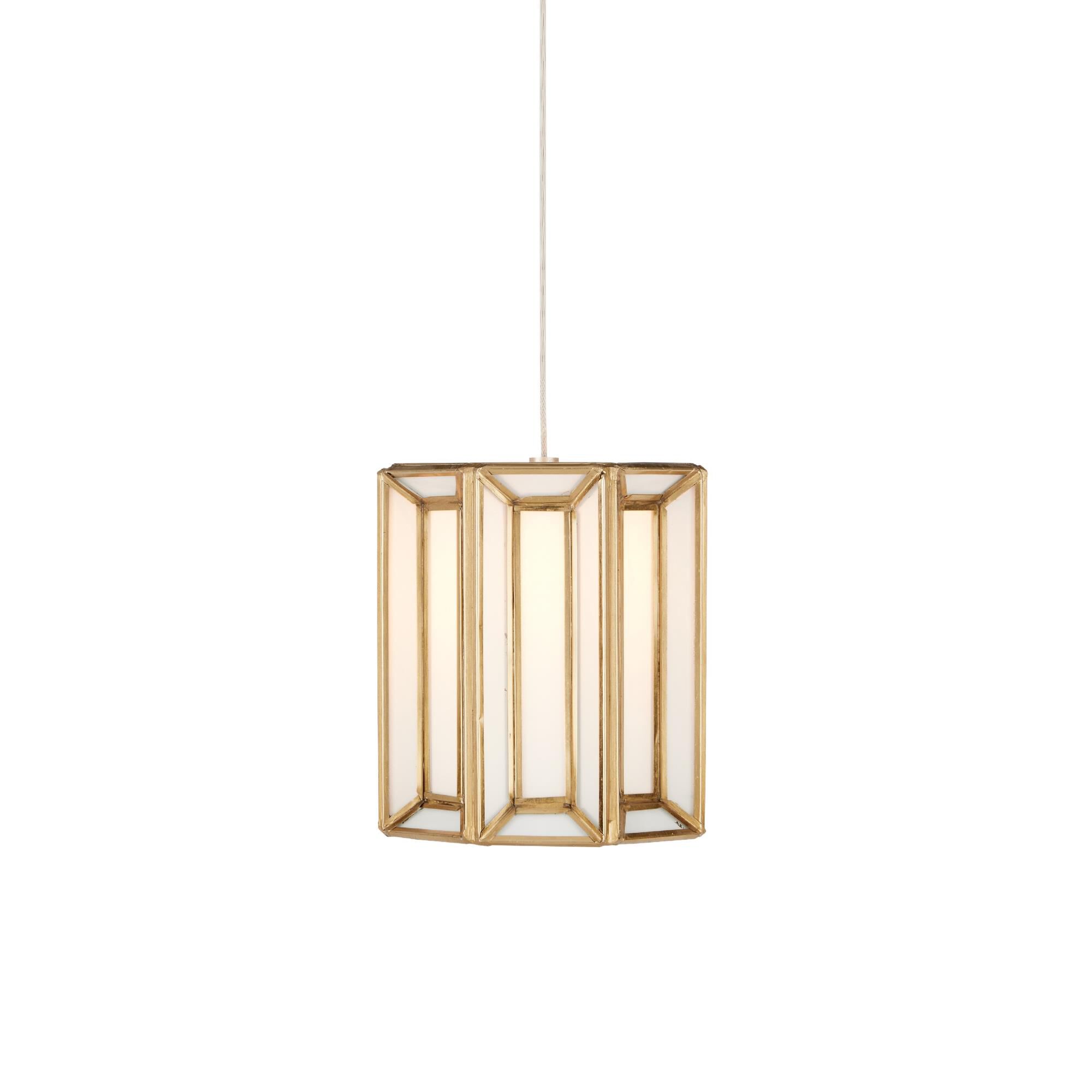 Shown in Antique Brass/White/Painted Silver finish and Antique Brass/Frosted Glass shade