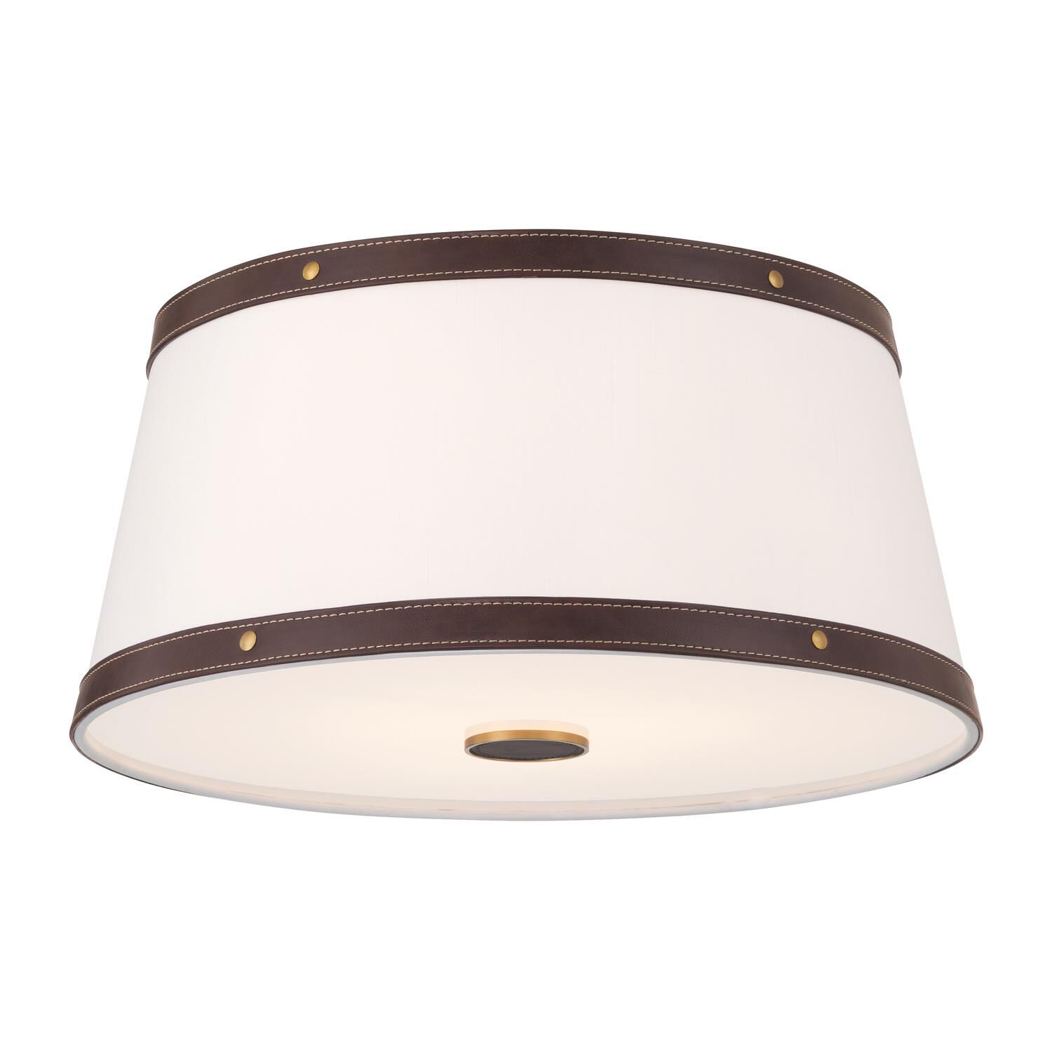 Shown in Luxe Gold finish and Fabric glass and Fabric shade