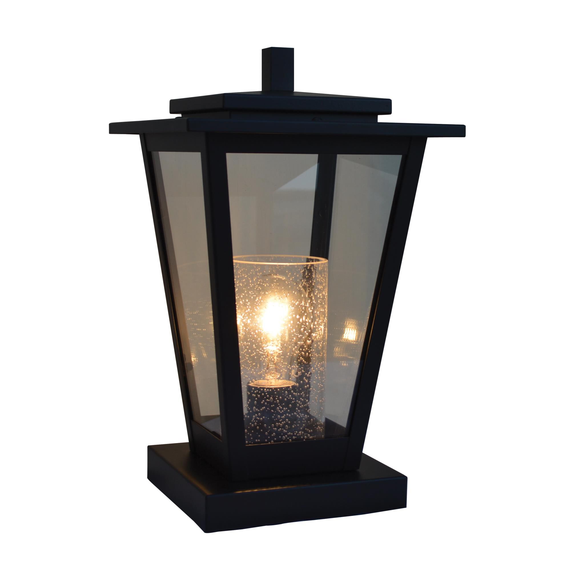 Shown in Satin Black finish and Clear with Clear Seedy Inner Cylinder glass