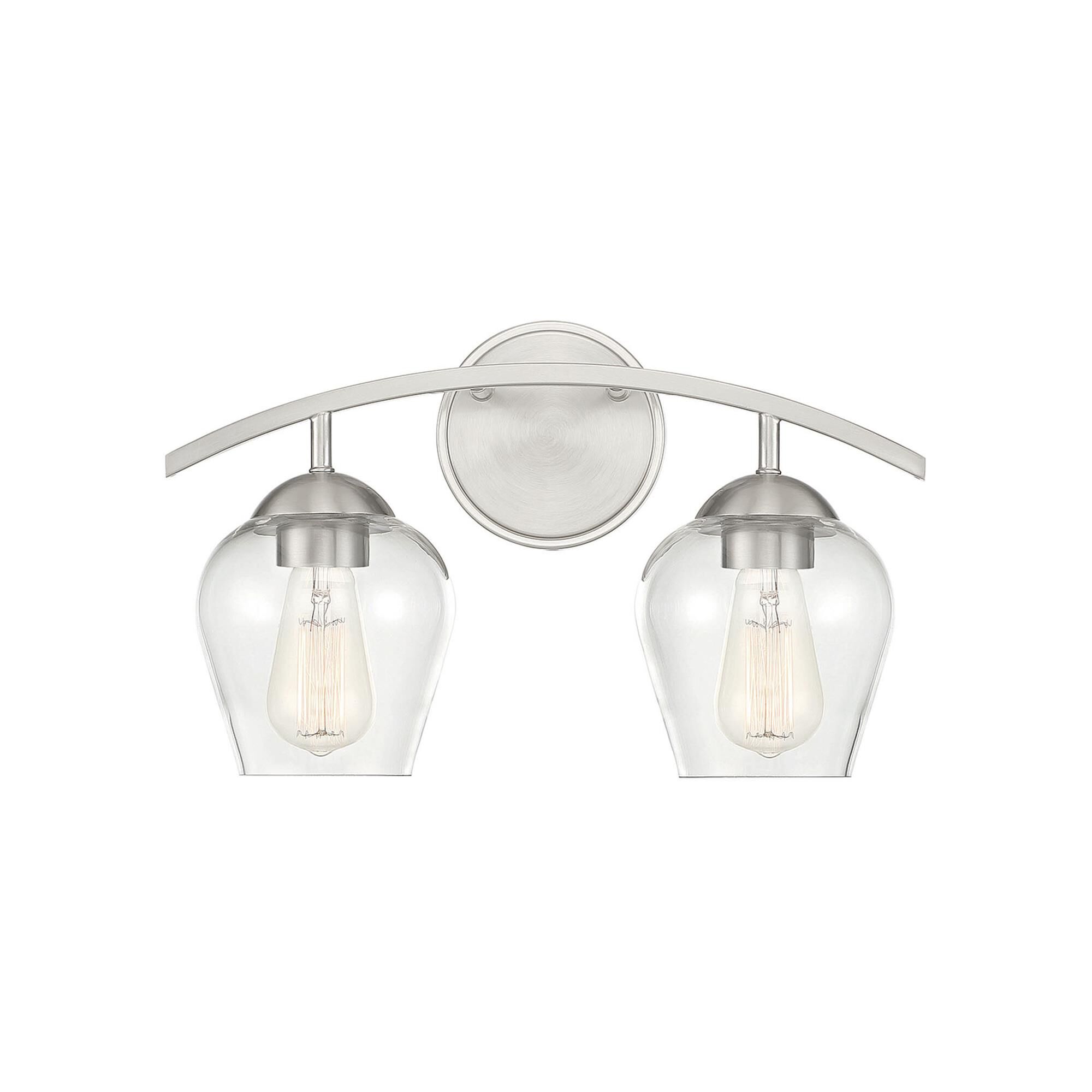 Shown in Brushed Nickel finish and Clear glass
