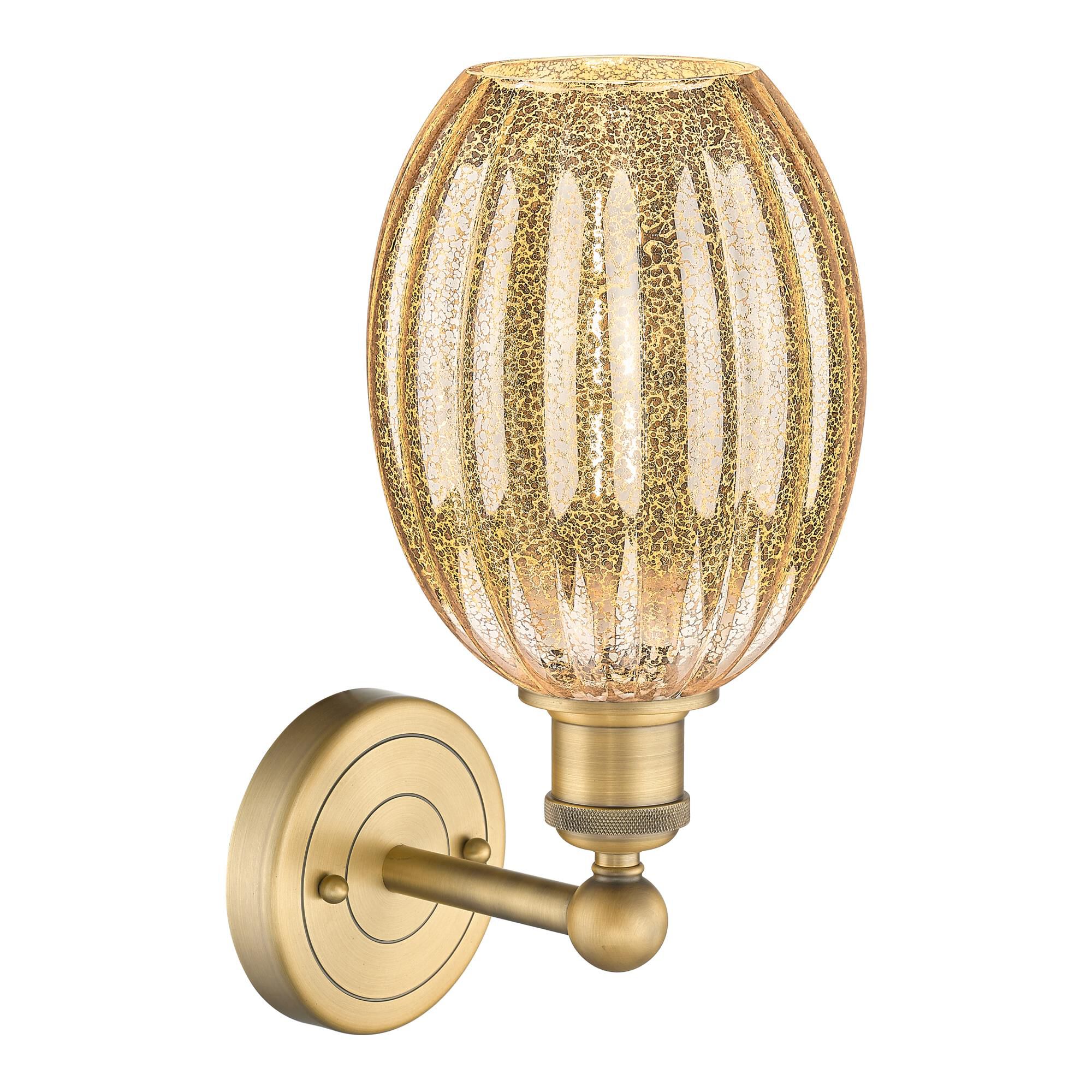 Shown in Brushed Brass finish and Mercury glass