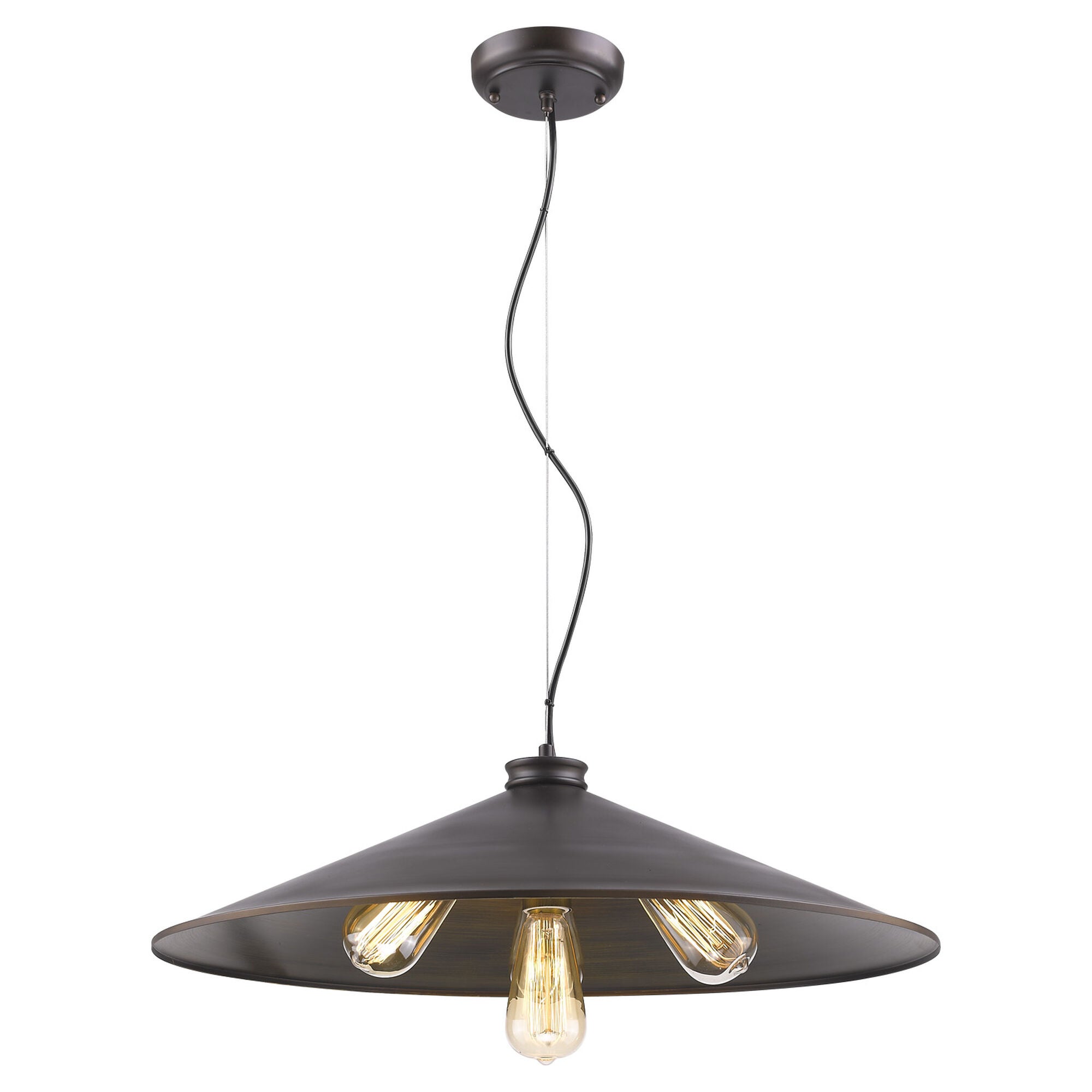 Shown in Oil Rubbed Bronze finish and Oil Rubbed Bronze glass and Metal Bowl Shaped shade