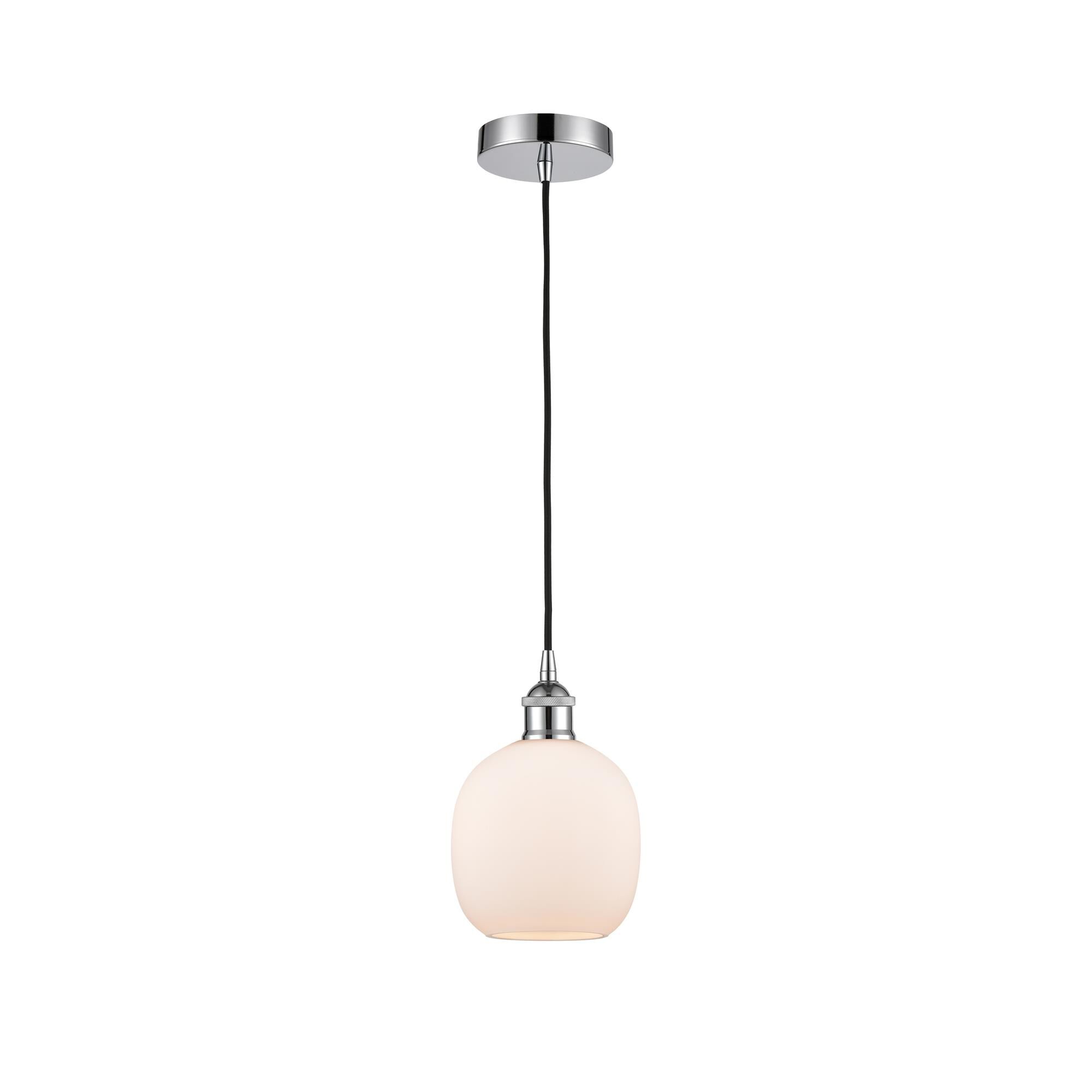 Shown in Polished Chrome finish and Matte White glass