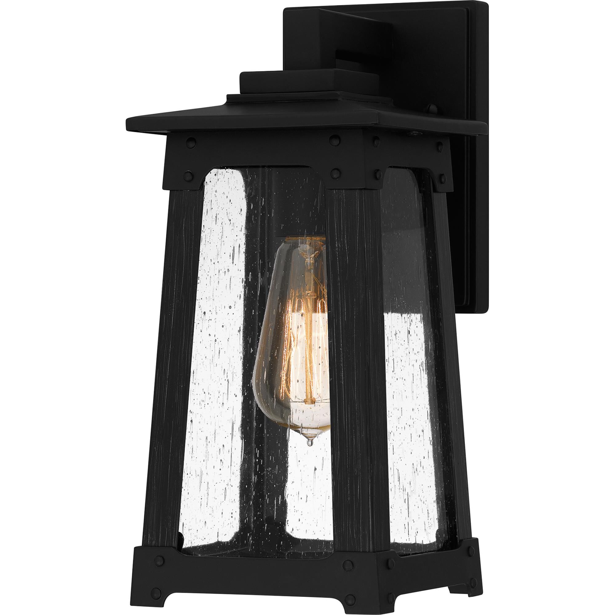 Shown in Matte Black finish and Clear Lighter Seedy Glass shade