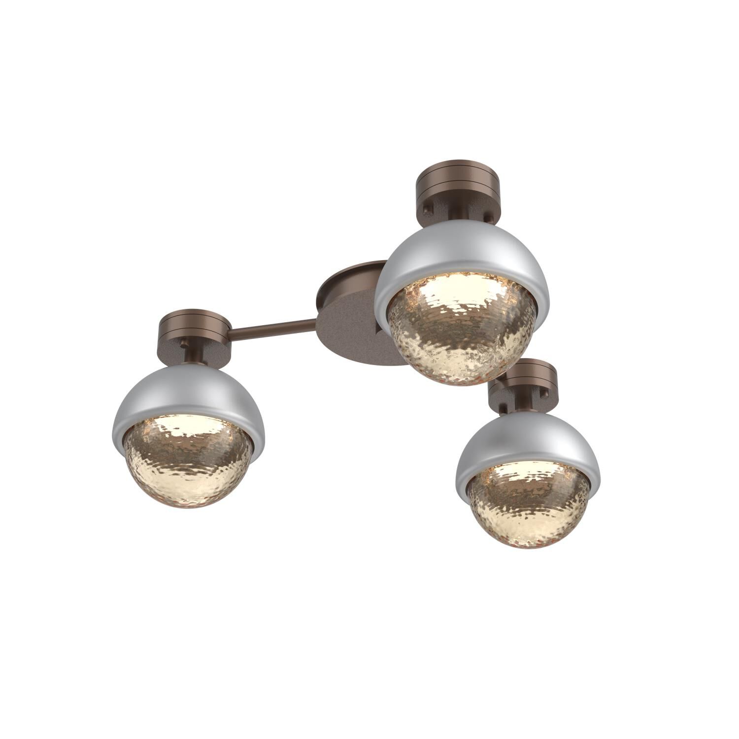 Shown in Burnished Bronze finish and Amber glass and Classic Silver accent