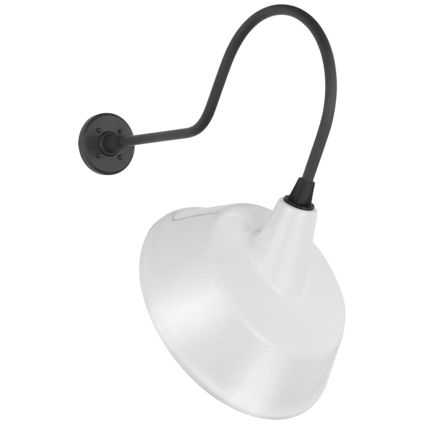 Shown in Matte Black finish and White shade