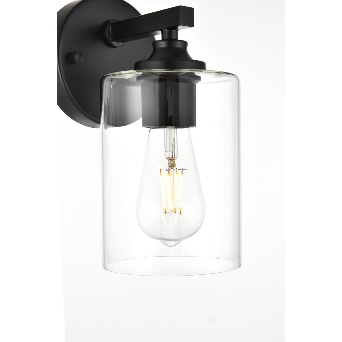 Shown in Black  finish and Clear glass