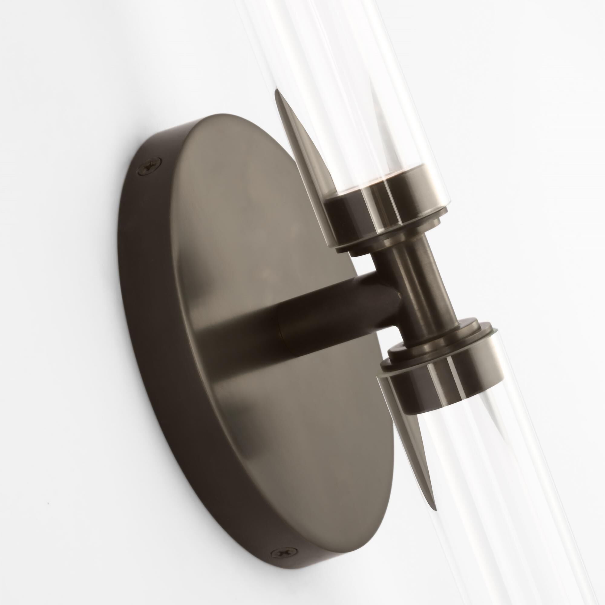 Shown in Bronze finish and Clear glass