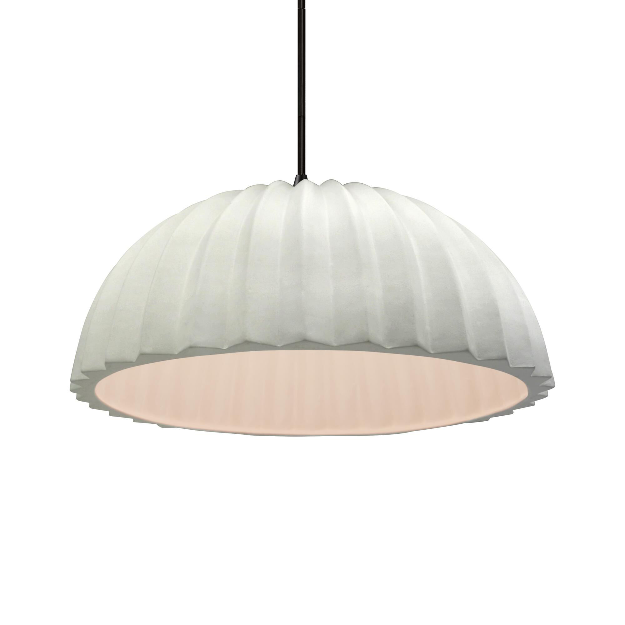 Pleated Dome 13 Inch Large Pendant by Justice Design Group