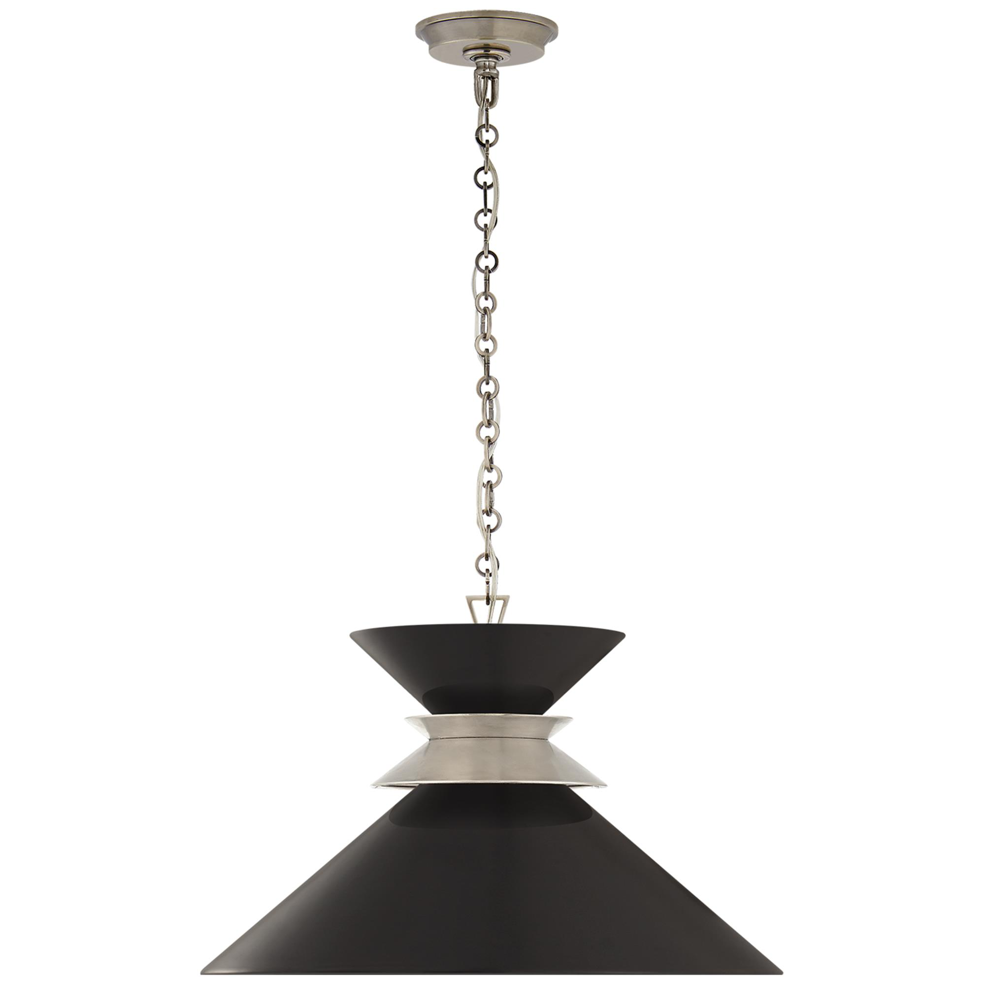 Shown in Antique Nickel finish and Matte Black shade
