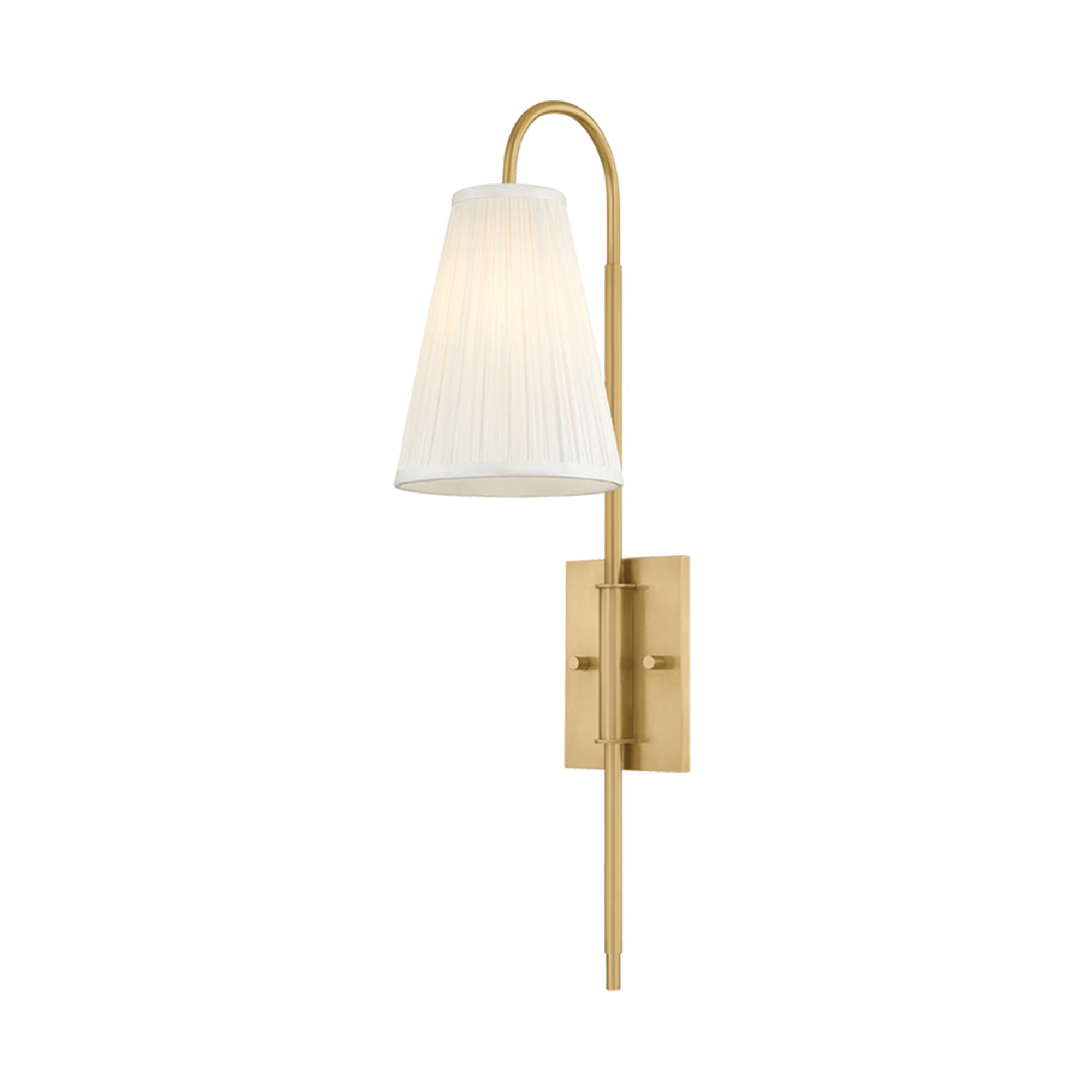 Shown in Vintage Brass finish and Silk shade