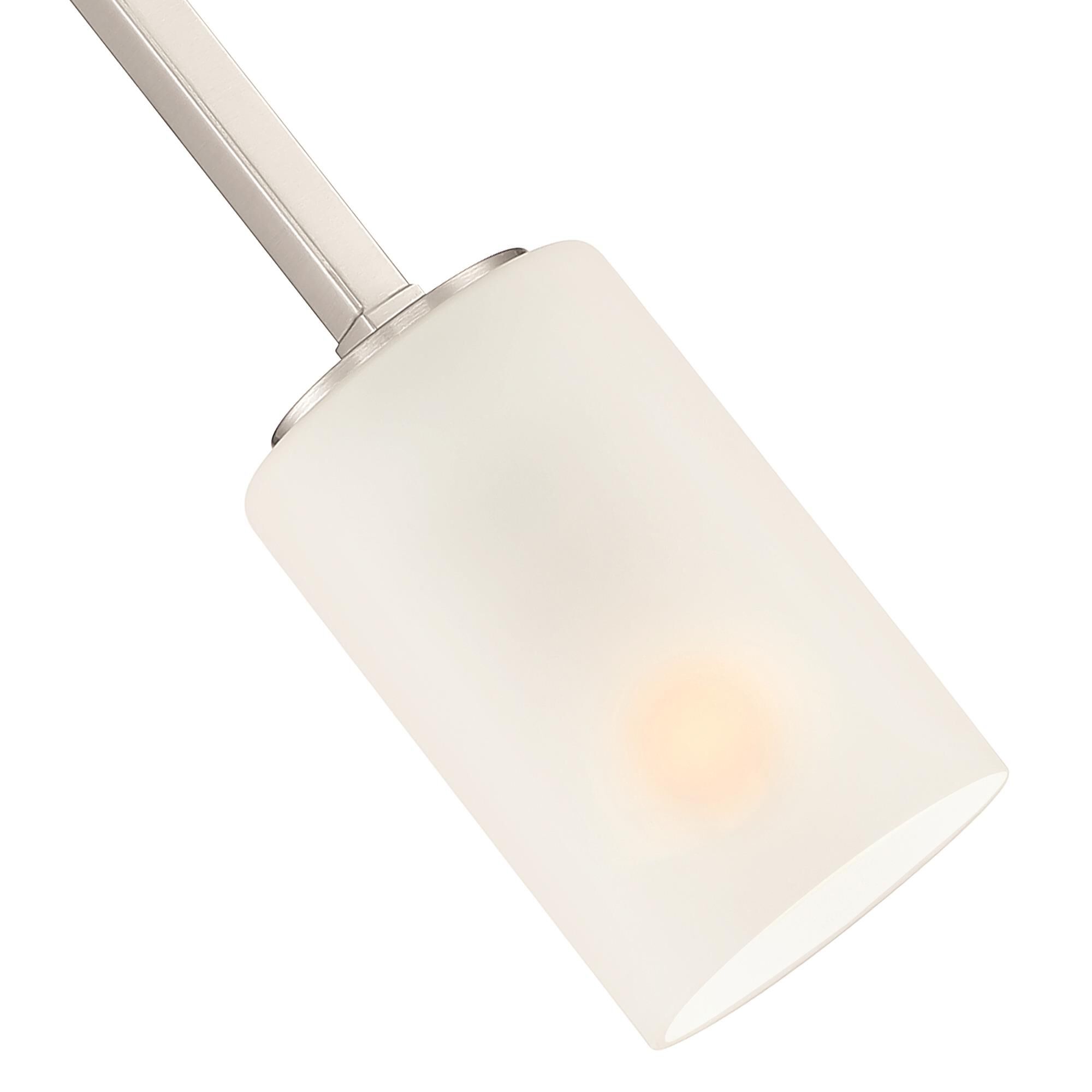 Shown in Brushed Nickel finish and Etched glass