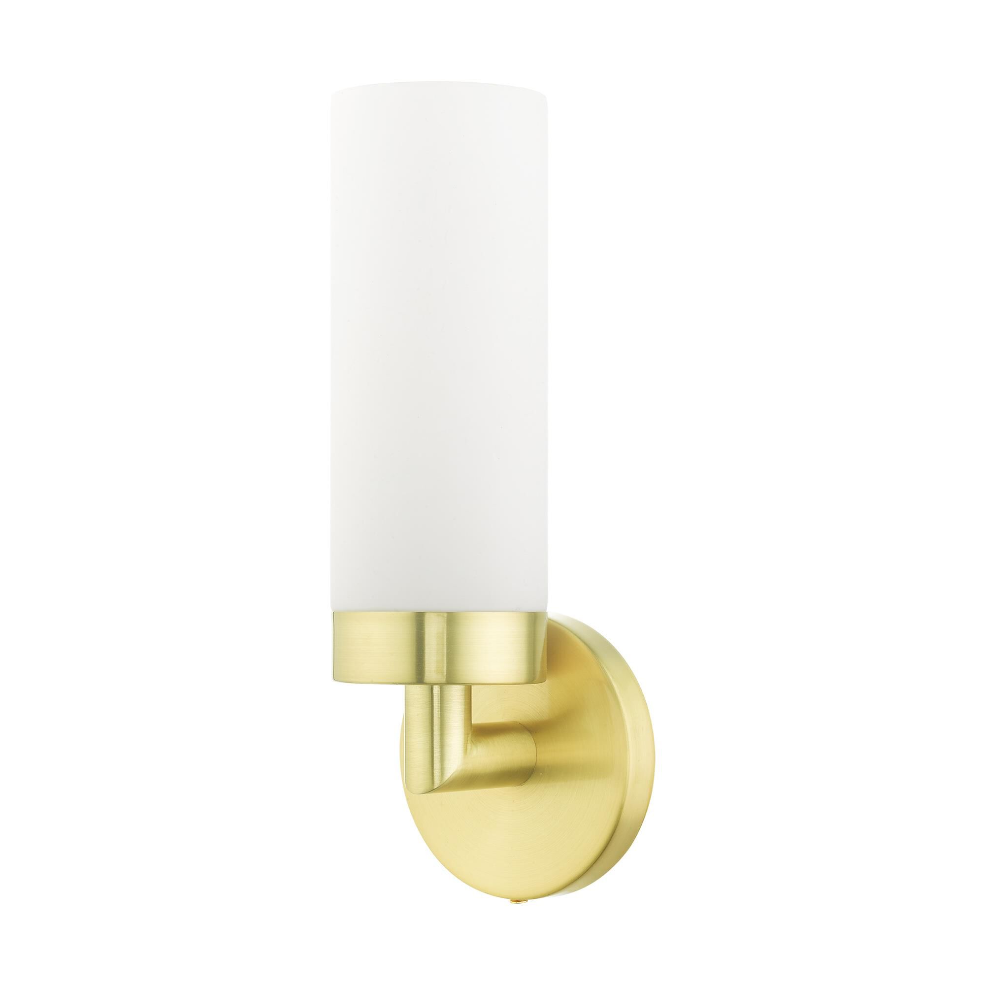 Shown in Satin Brass finish and Hand Blown Satin Opal White glass