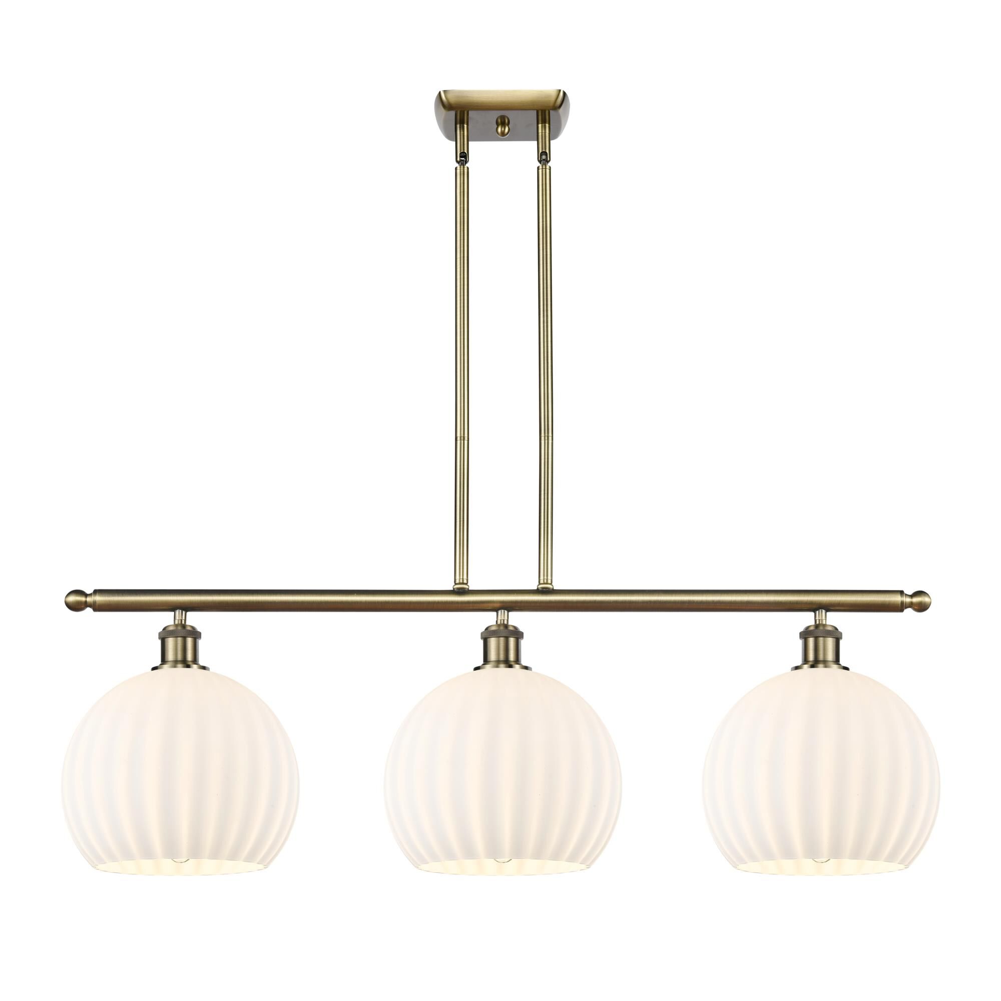 Bruno Marashlian White Venetian 37 Inch Linear Suspension Light by Innovations Lighting