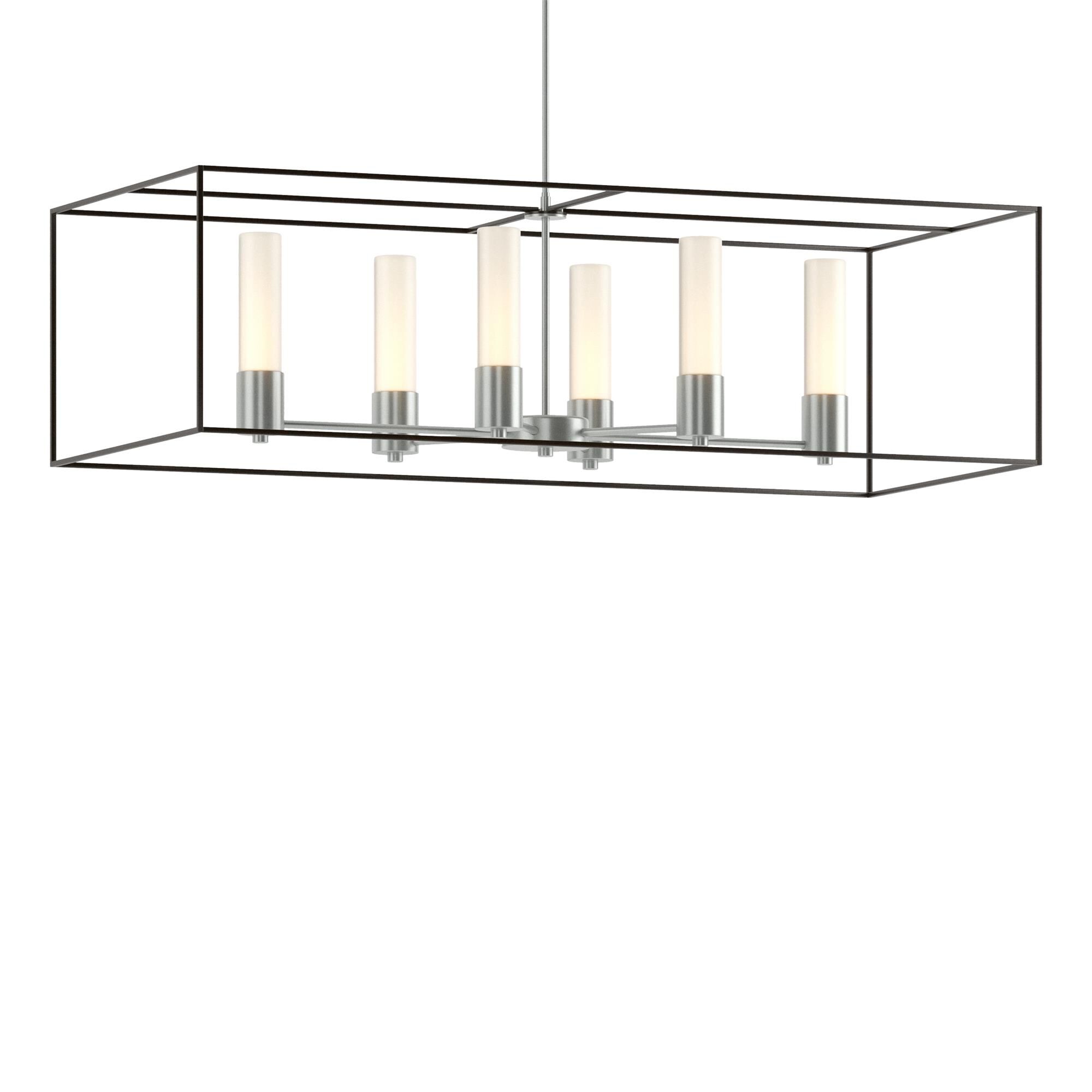 Shown in Vintage Platinum finish and Opal glass and Oil Rubbed Bronze accent