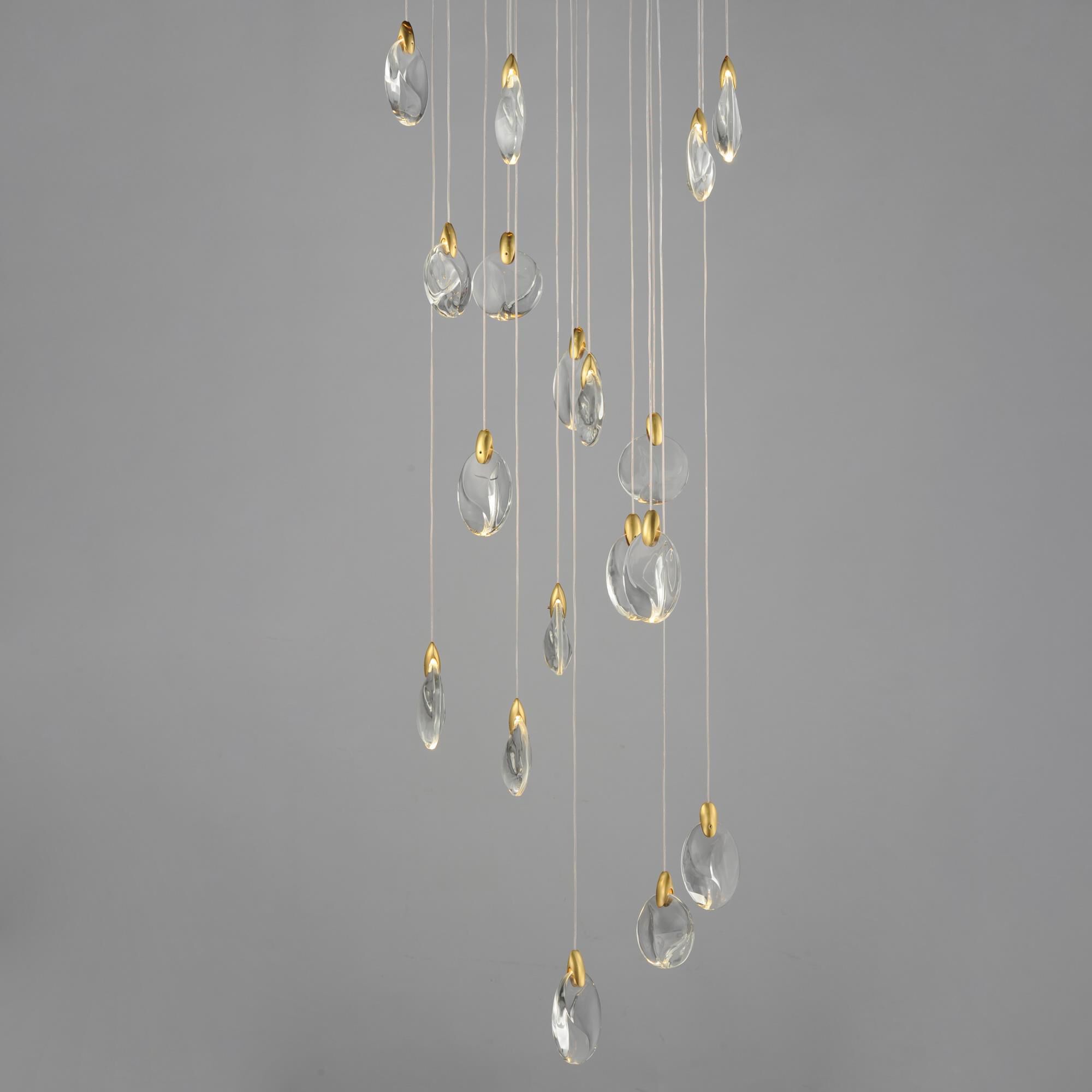 Shown in Black and Polished Gold finish and Clear Crystal glass