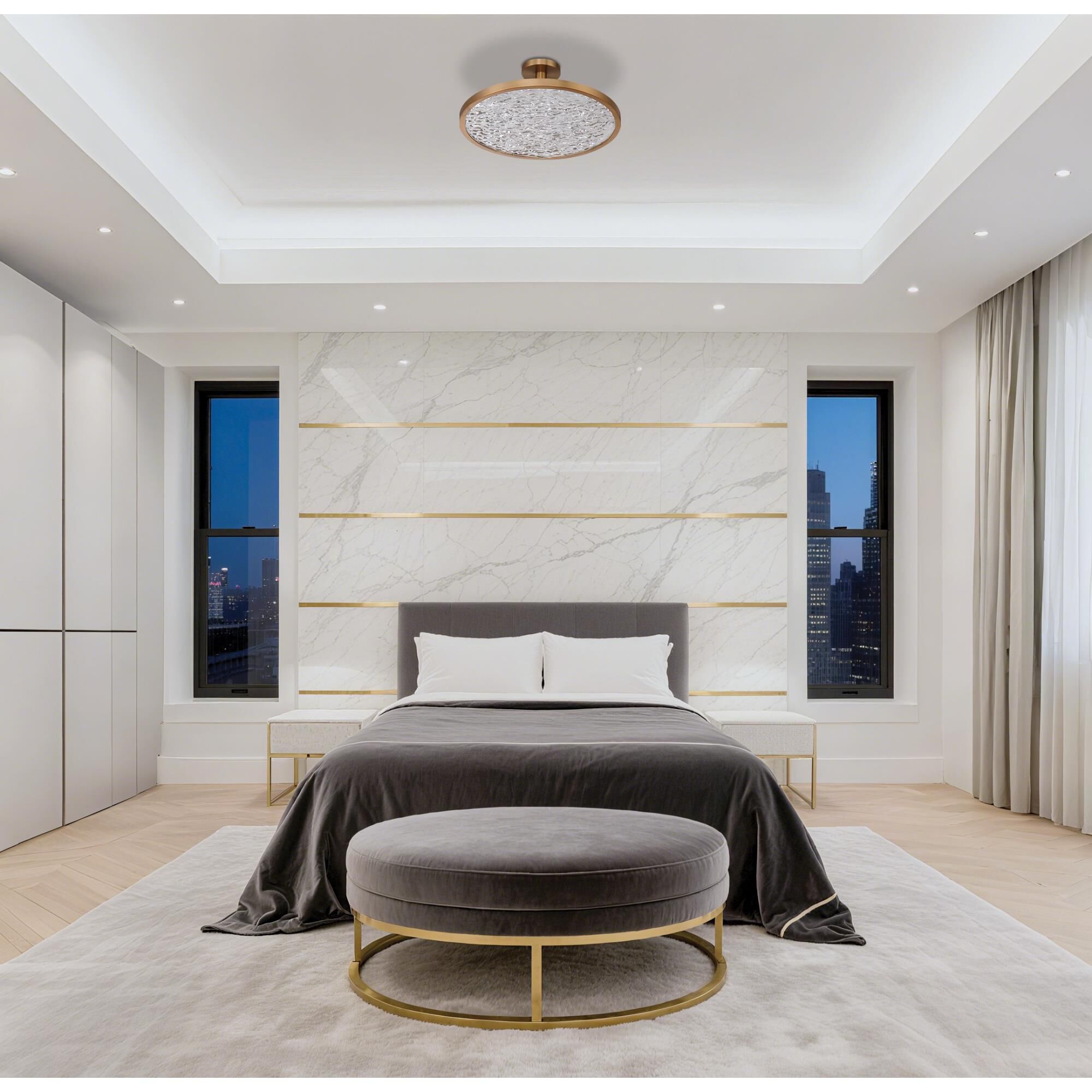 Shown in Champagne Gold finish and Clear Water glass