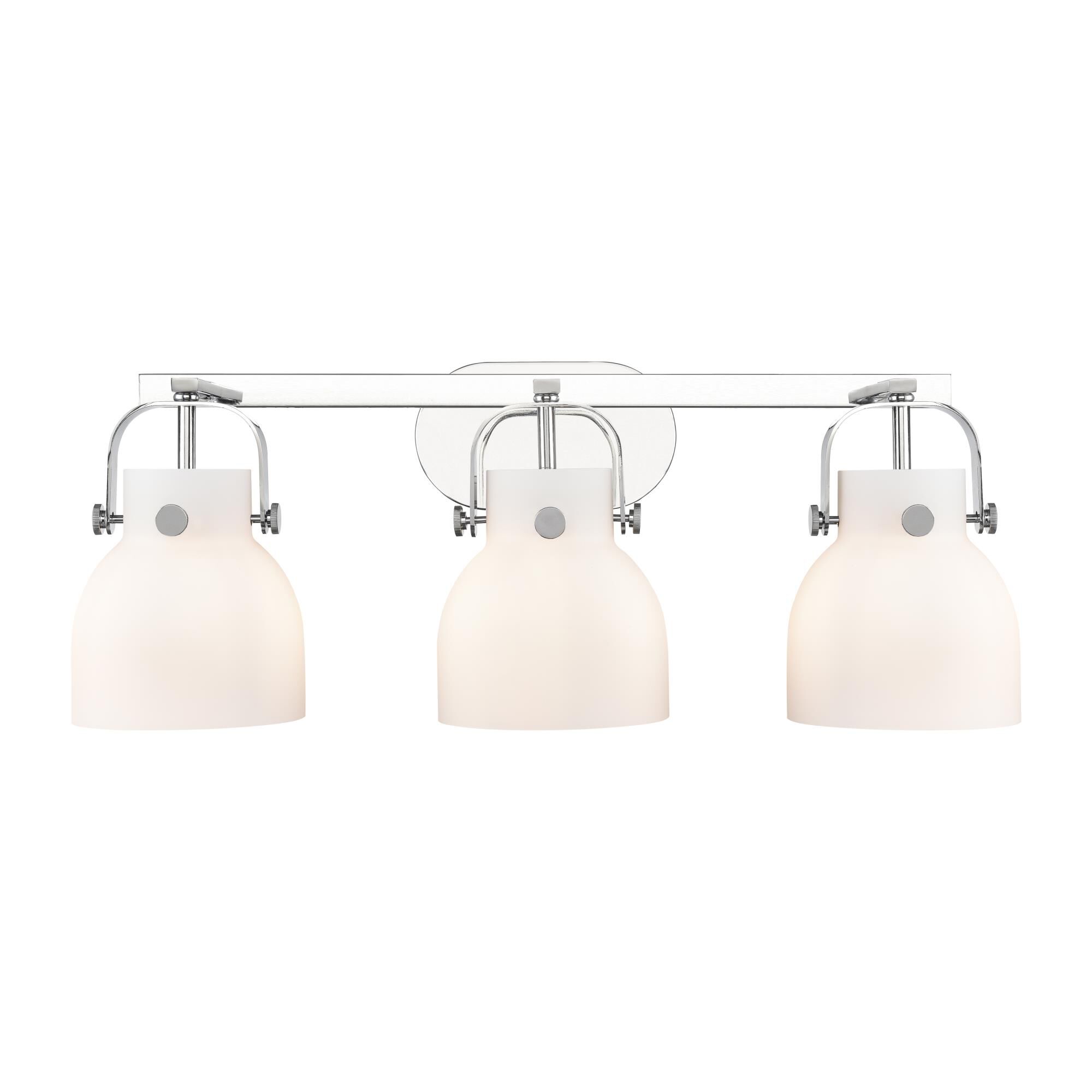 Shown in Polished Chrome finish and Matte White glass and Matte White Glass shade