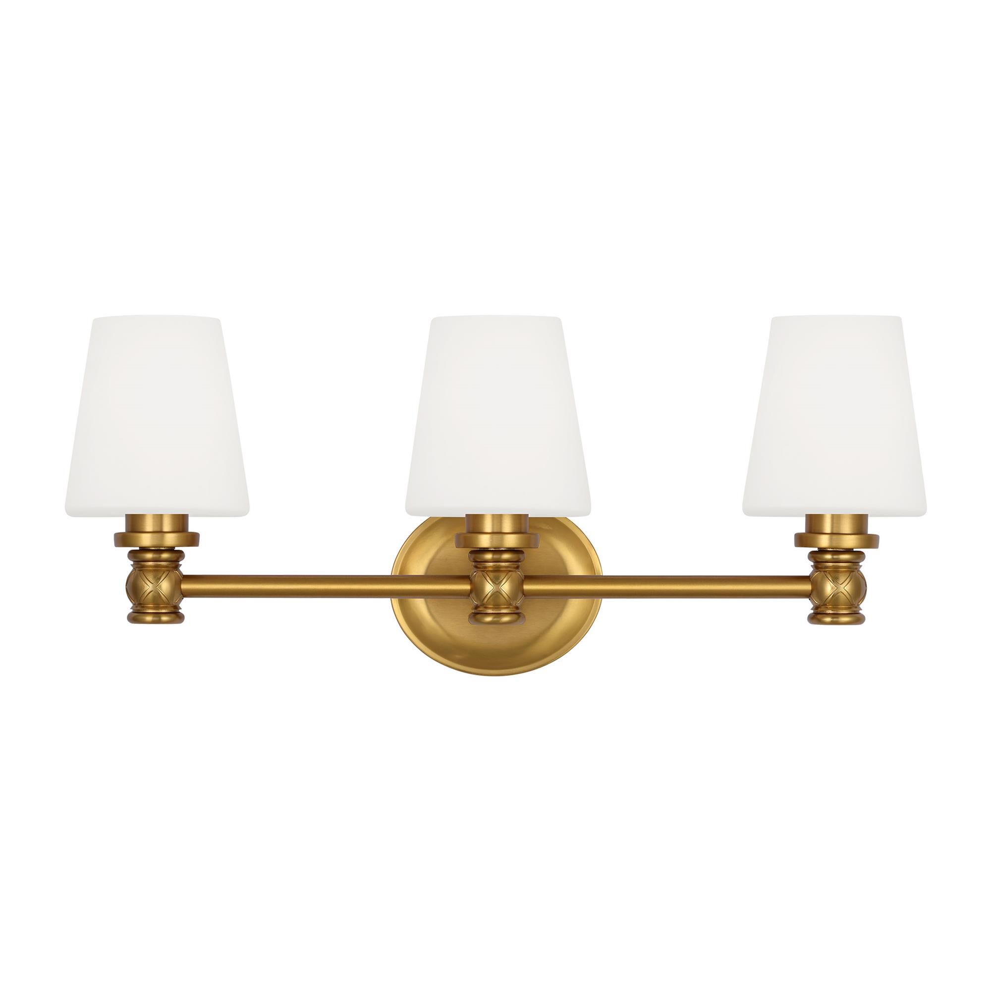 Shown in Burnished Brass finish and Opal Etched Cased glass