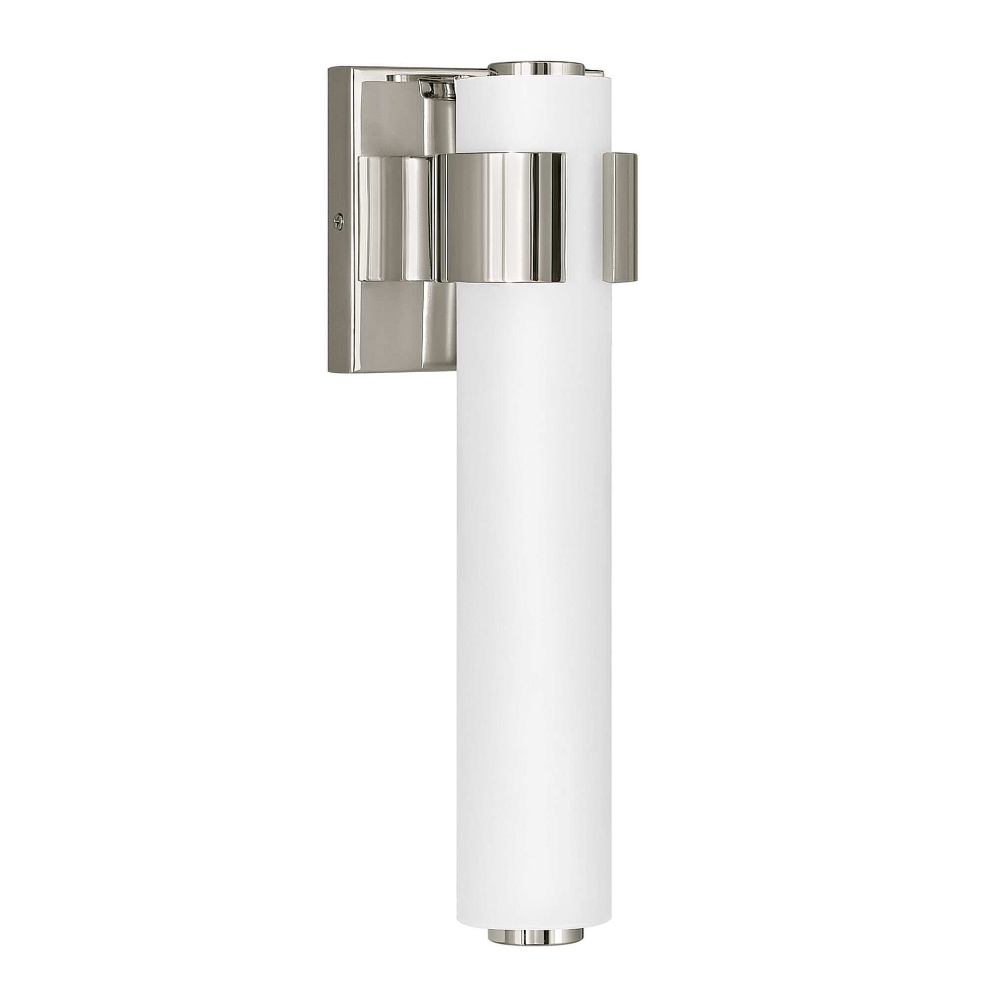 Shown in Polished Nickel finish and Etched White glass