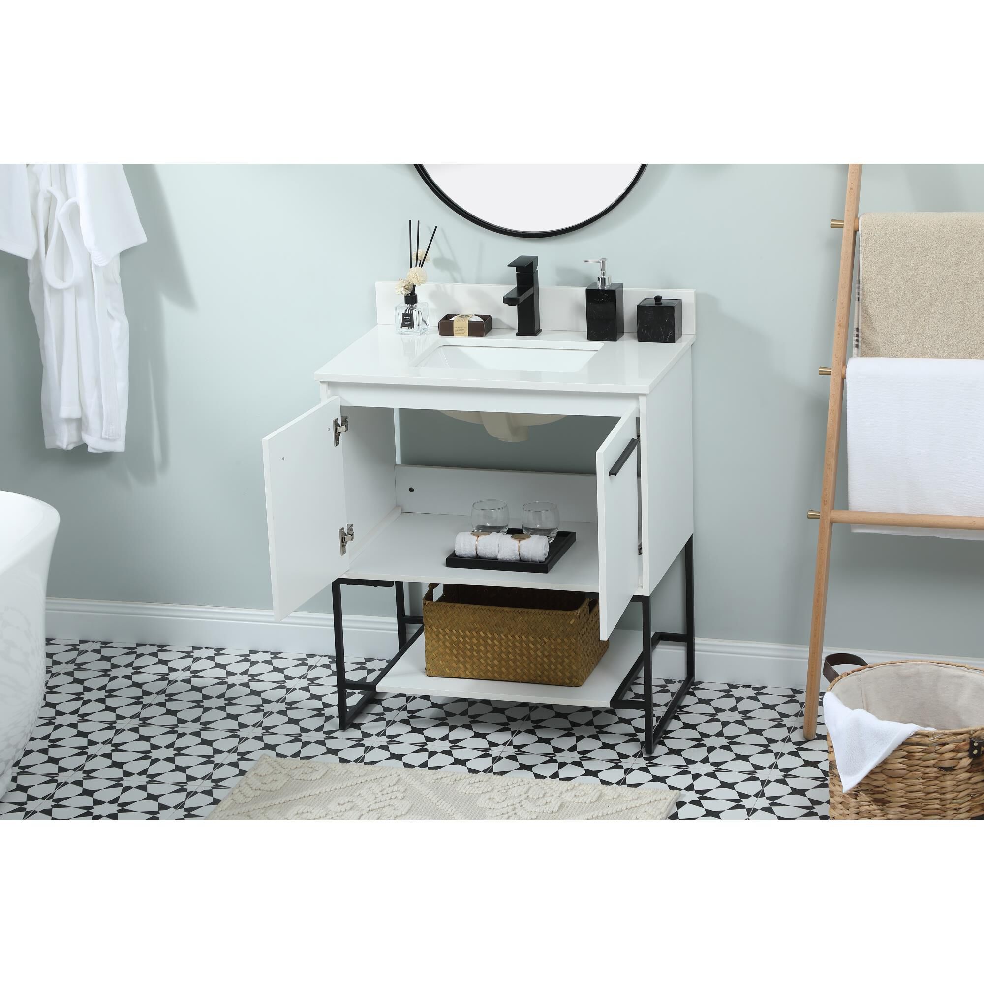 Shown in White finish