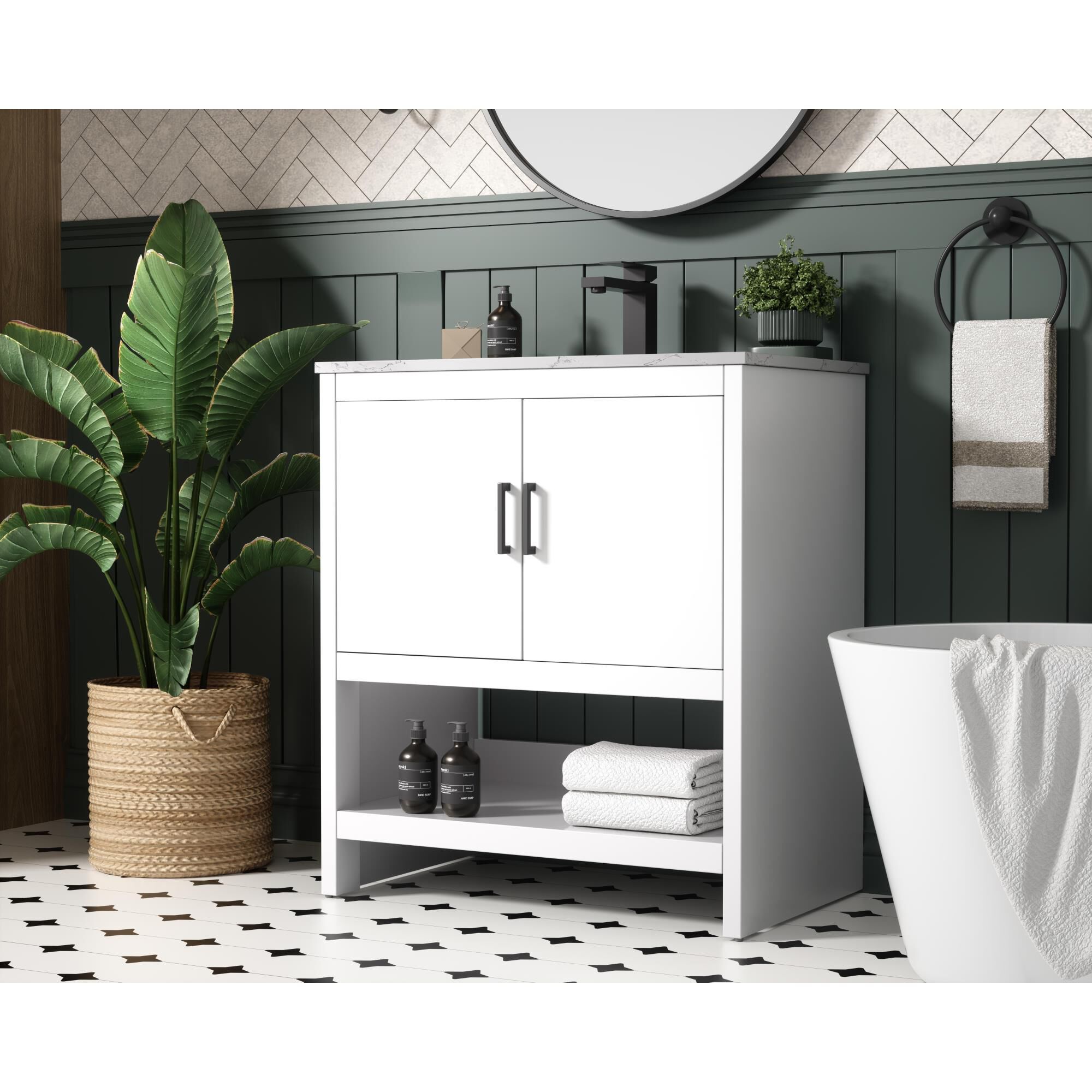 Shown in White finish