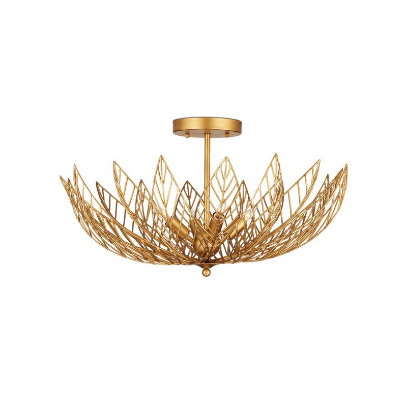 Leaflace 26 Inch Semi Flush Mount by Currey and Company