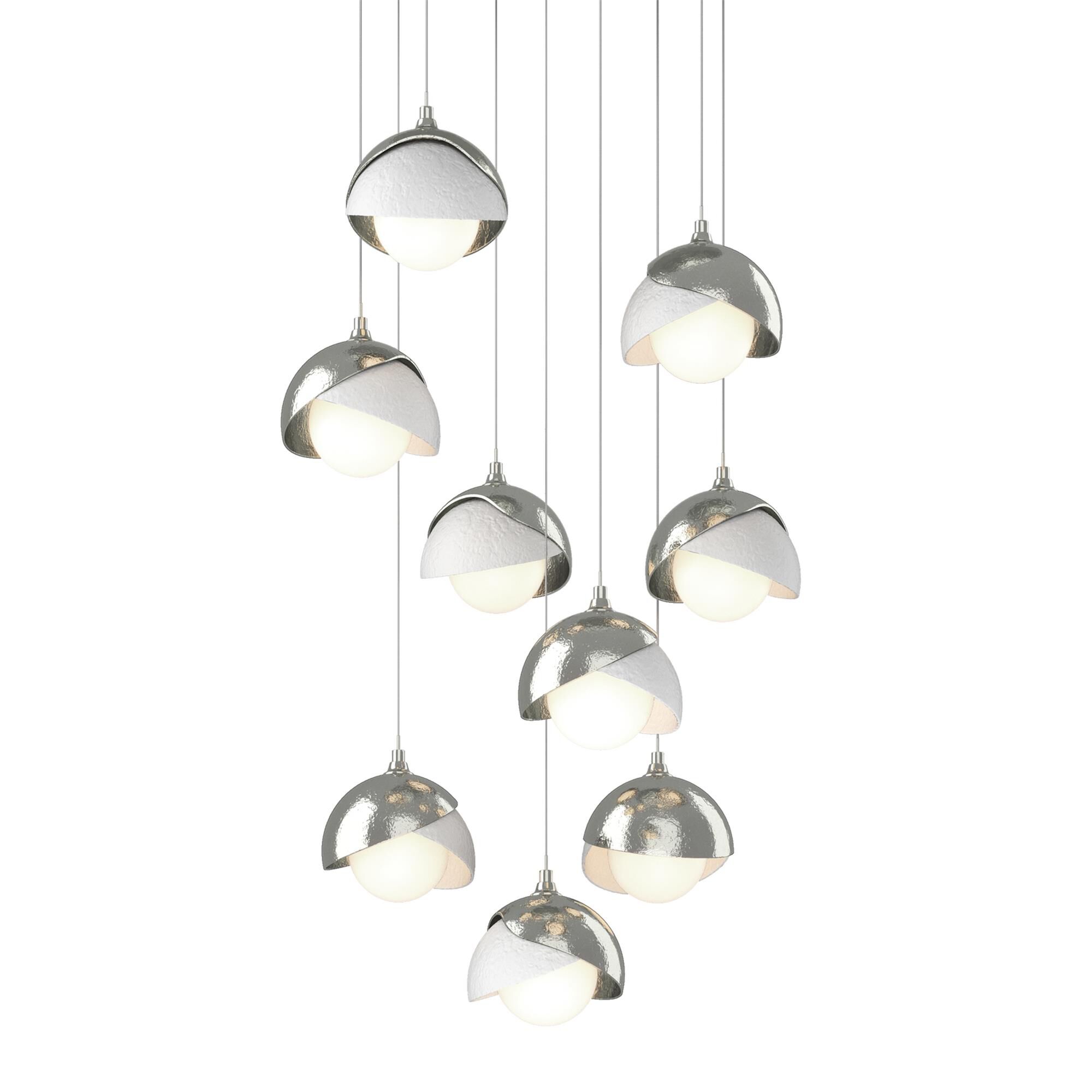 Shown in Sterling finish and Opal glass