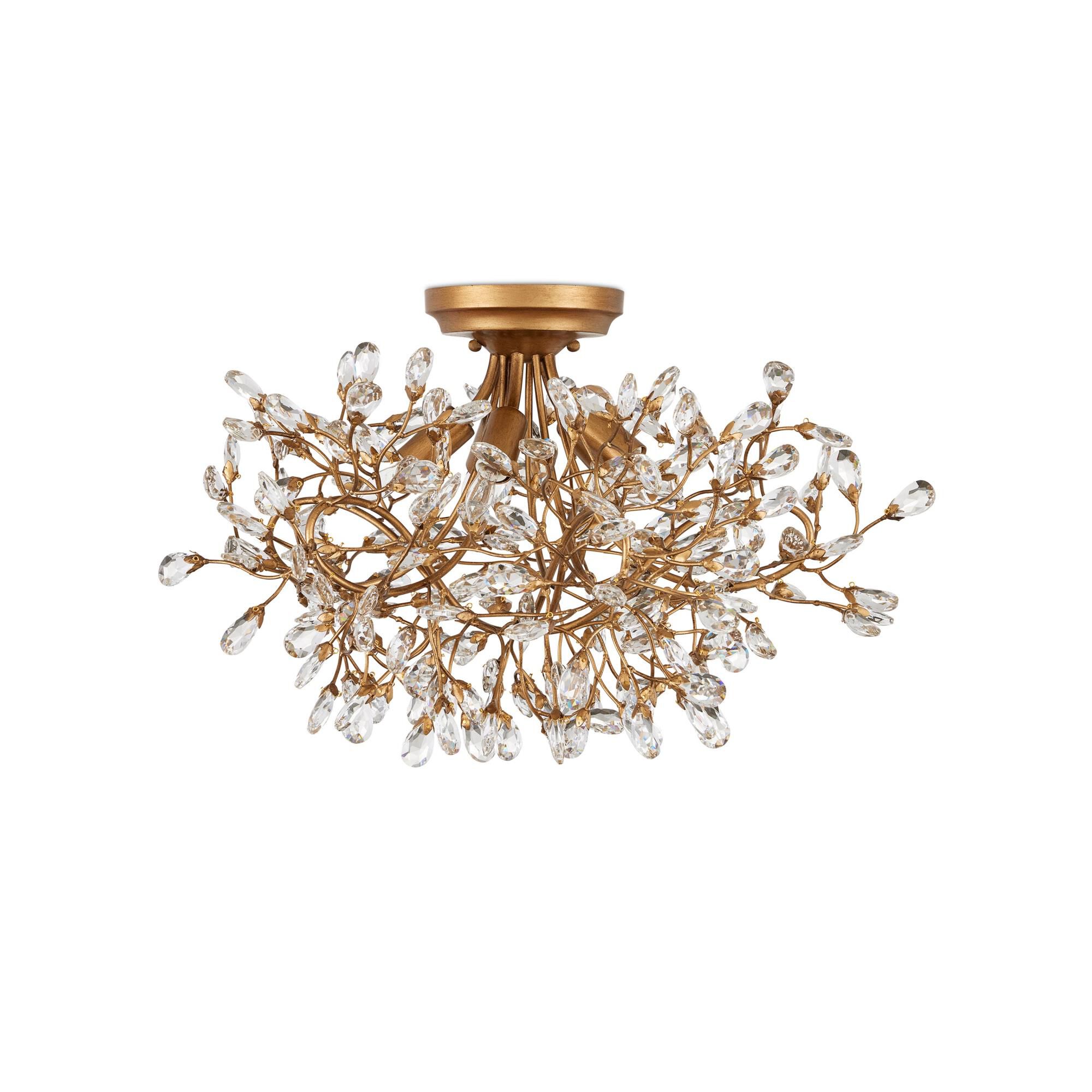 Crystal 24 Inch Semi Flush Mount by Currey and Company
