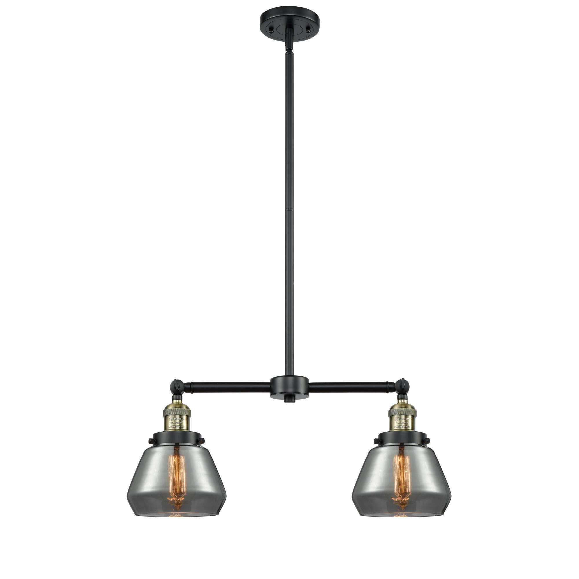 Shown in Black Antique Brass finish and Smoked glass