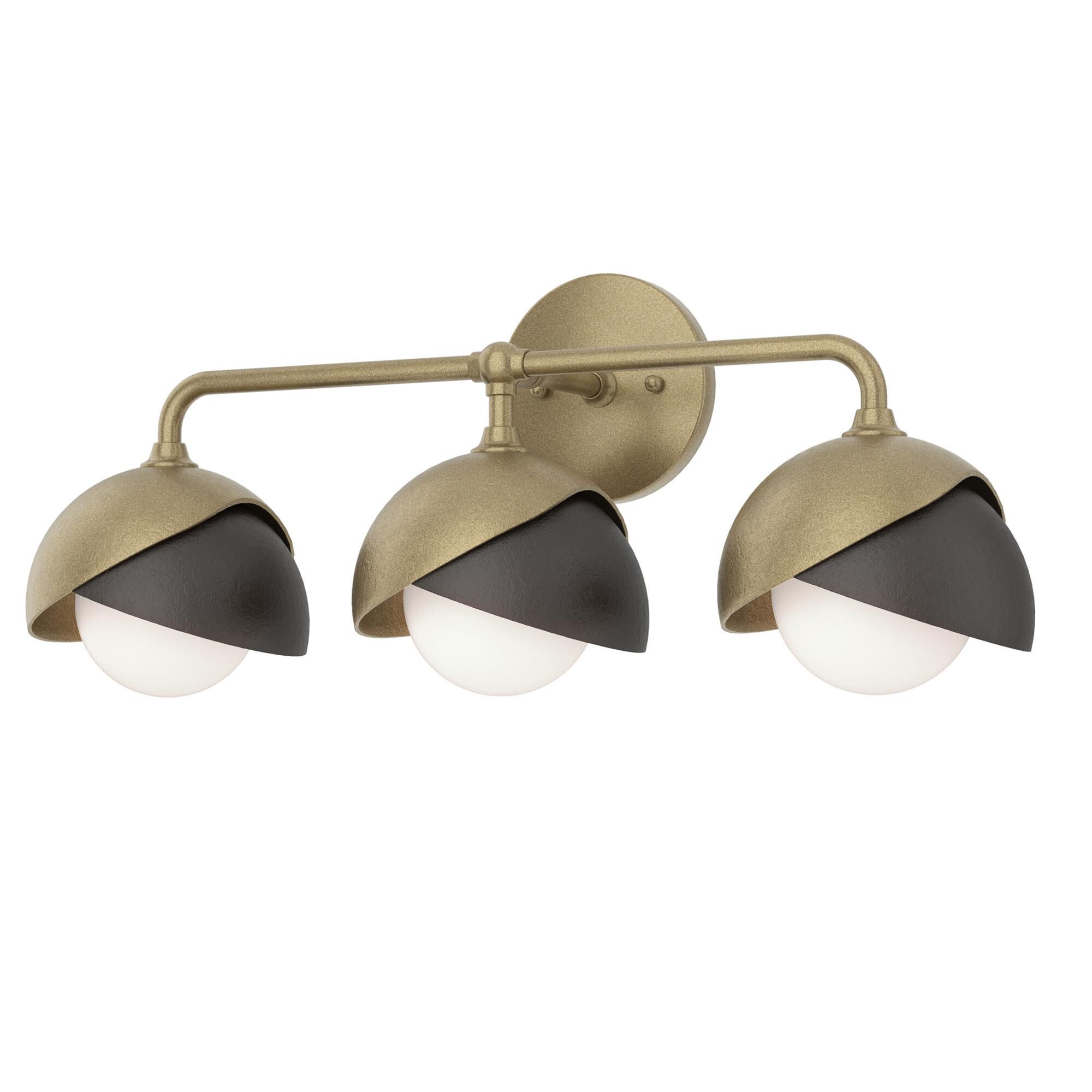 Shown in Soft Gold finish and Opal glass and Oil Rubbed Bronze accent