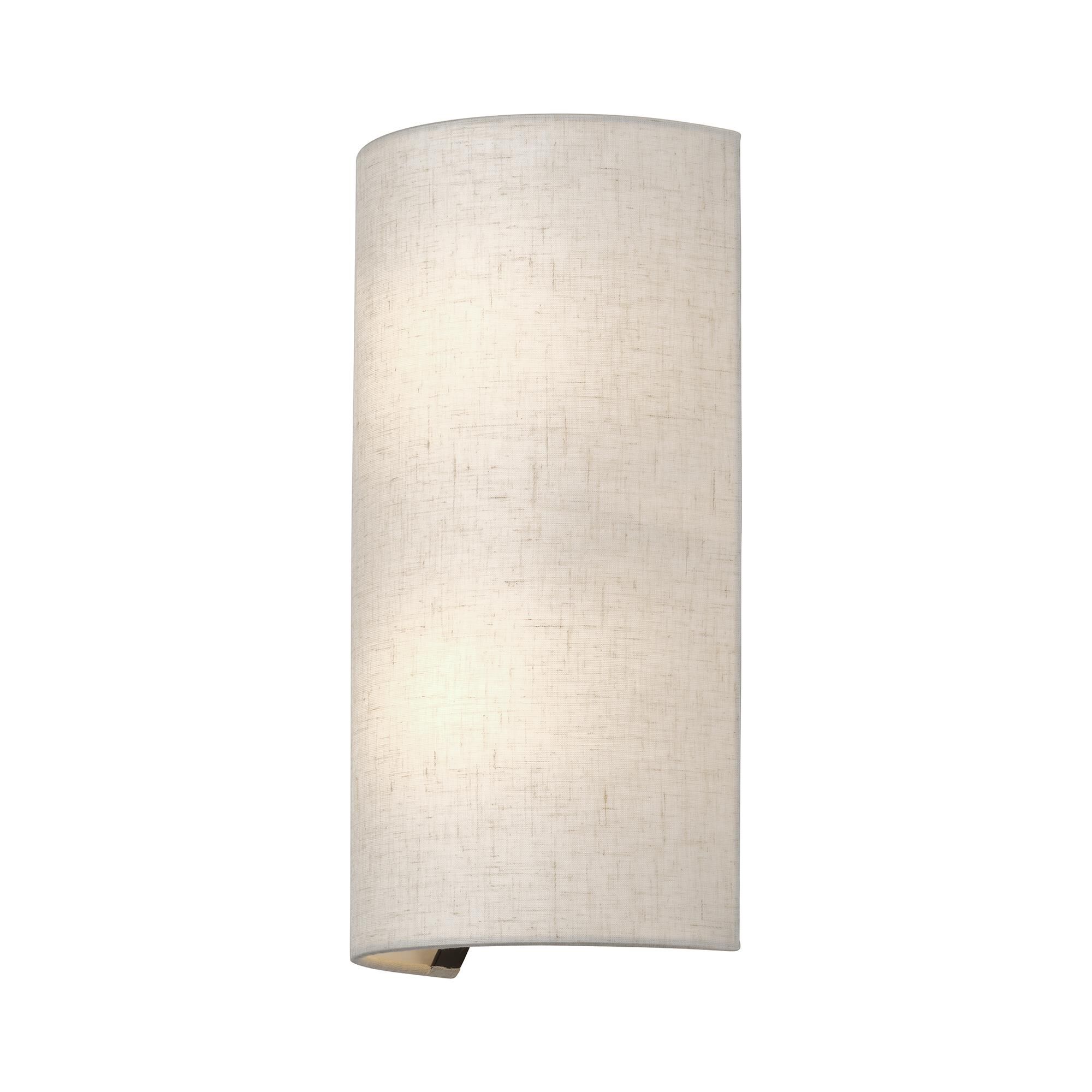 Shown in English Bronze finish and Hand Crafted Oatmeal Color Fabric with White Color Inside shade