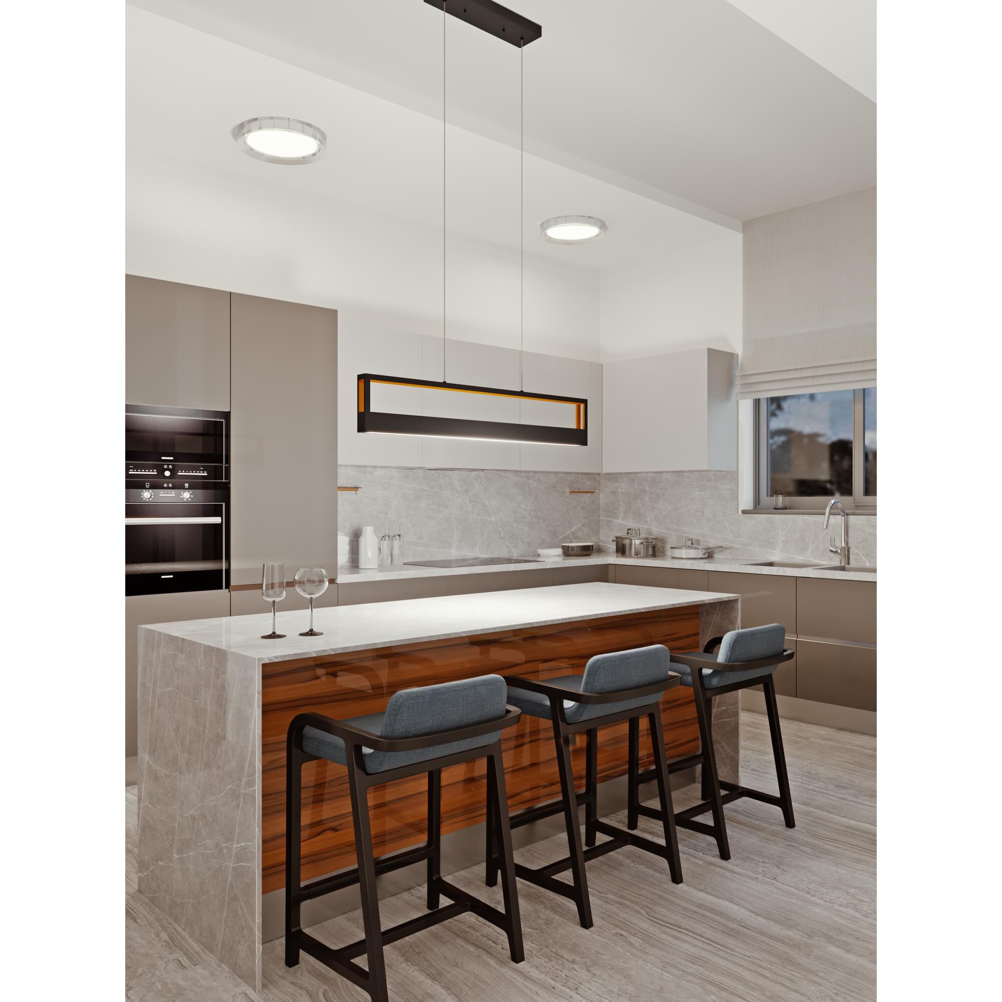 Shown in Black finish and White Acrylic glass and No Accent accent