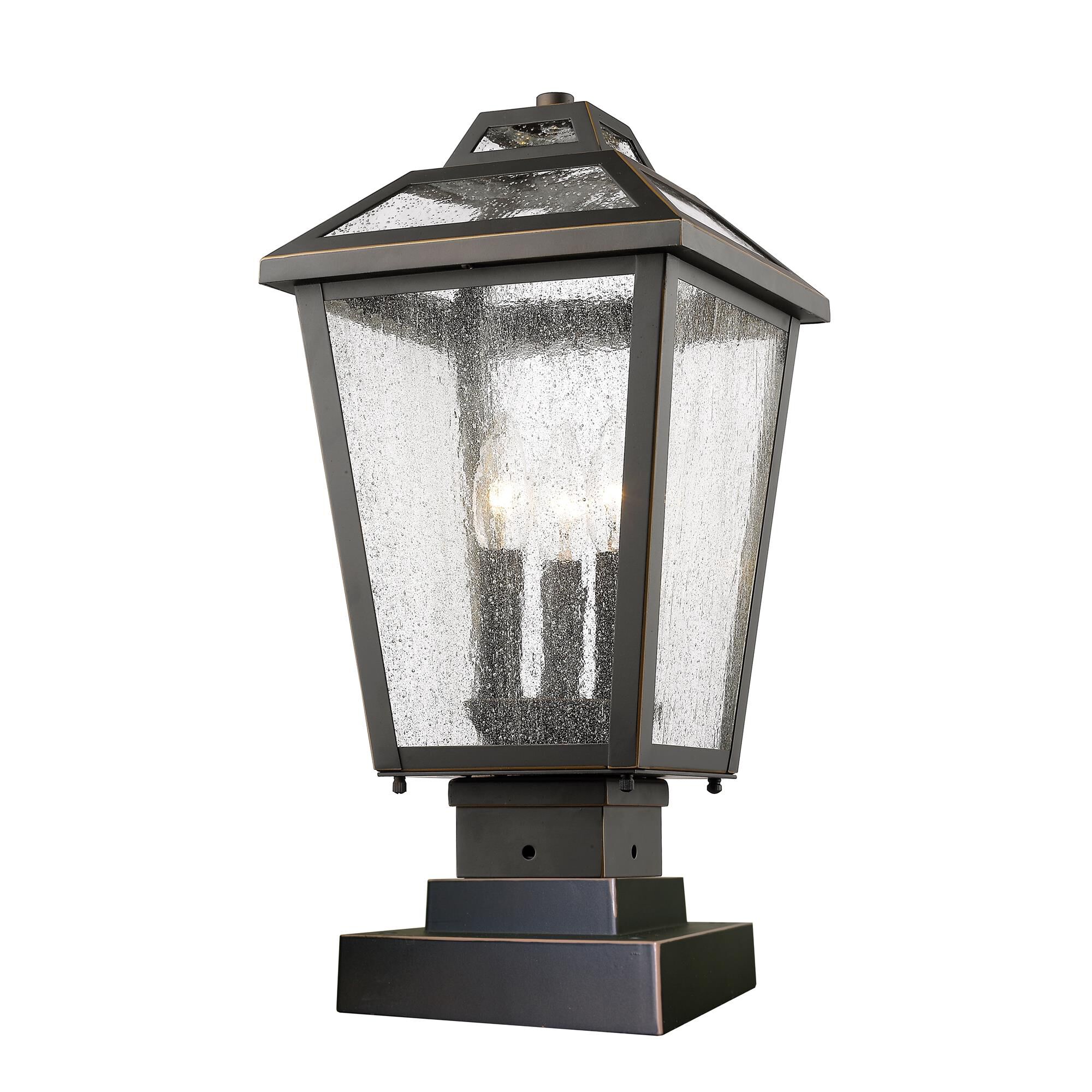 Shown in Oil Rubbed Bronze finish and Glass shade