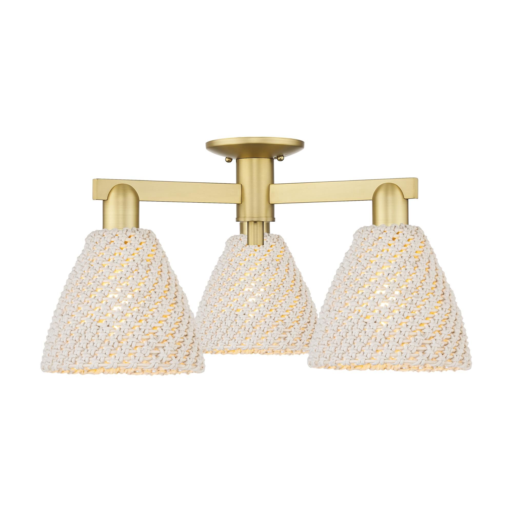 Bruno Marashlian Natural Ballston Dome 25 Inch Semi Flush Mount by Innovations Lighting