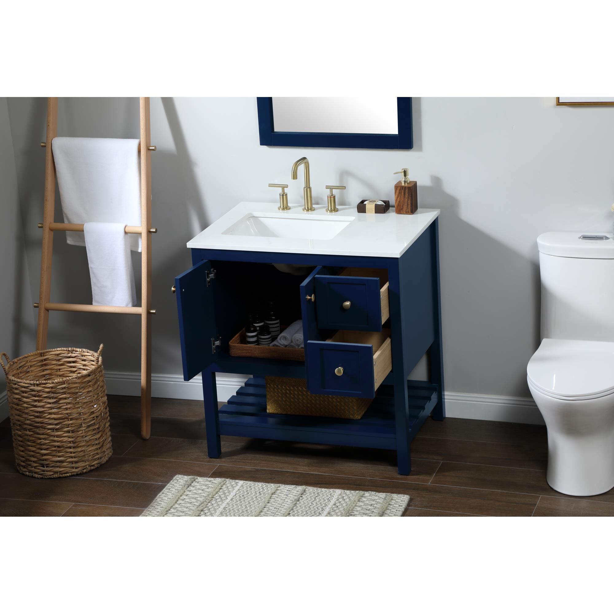 Shown in Blue finish