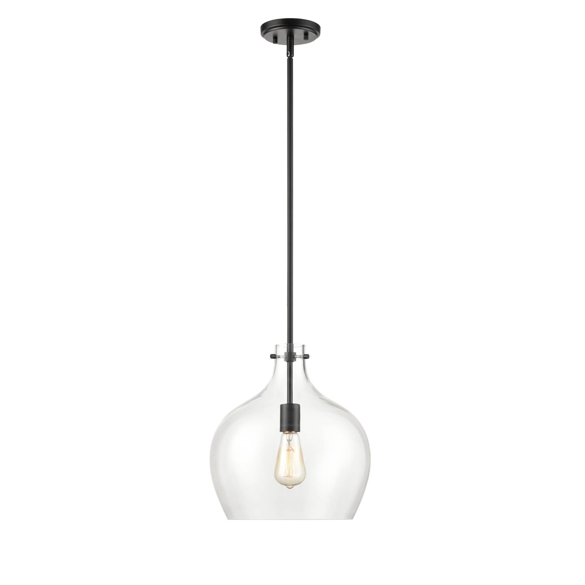 Shown in Matte Black finish and Clear glass