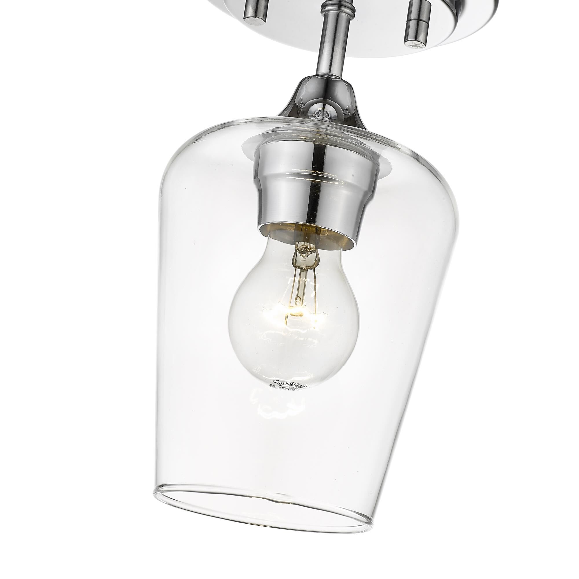 Shown in Chrome finish and Clear glass and No Shade shade