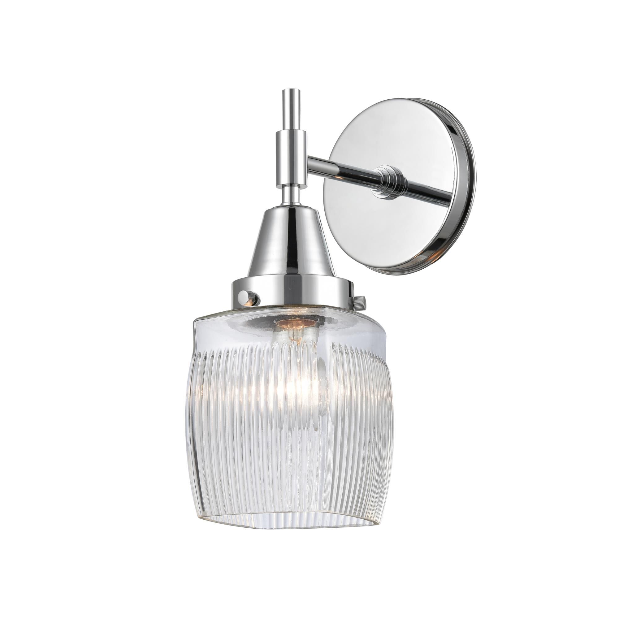 Shown in Polished Chrome finish and Matte White Cased Large Cone glass