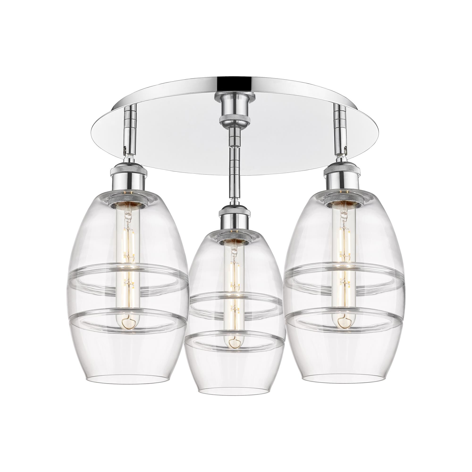 Shown in Polished Chrome finish and Clear glass