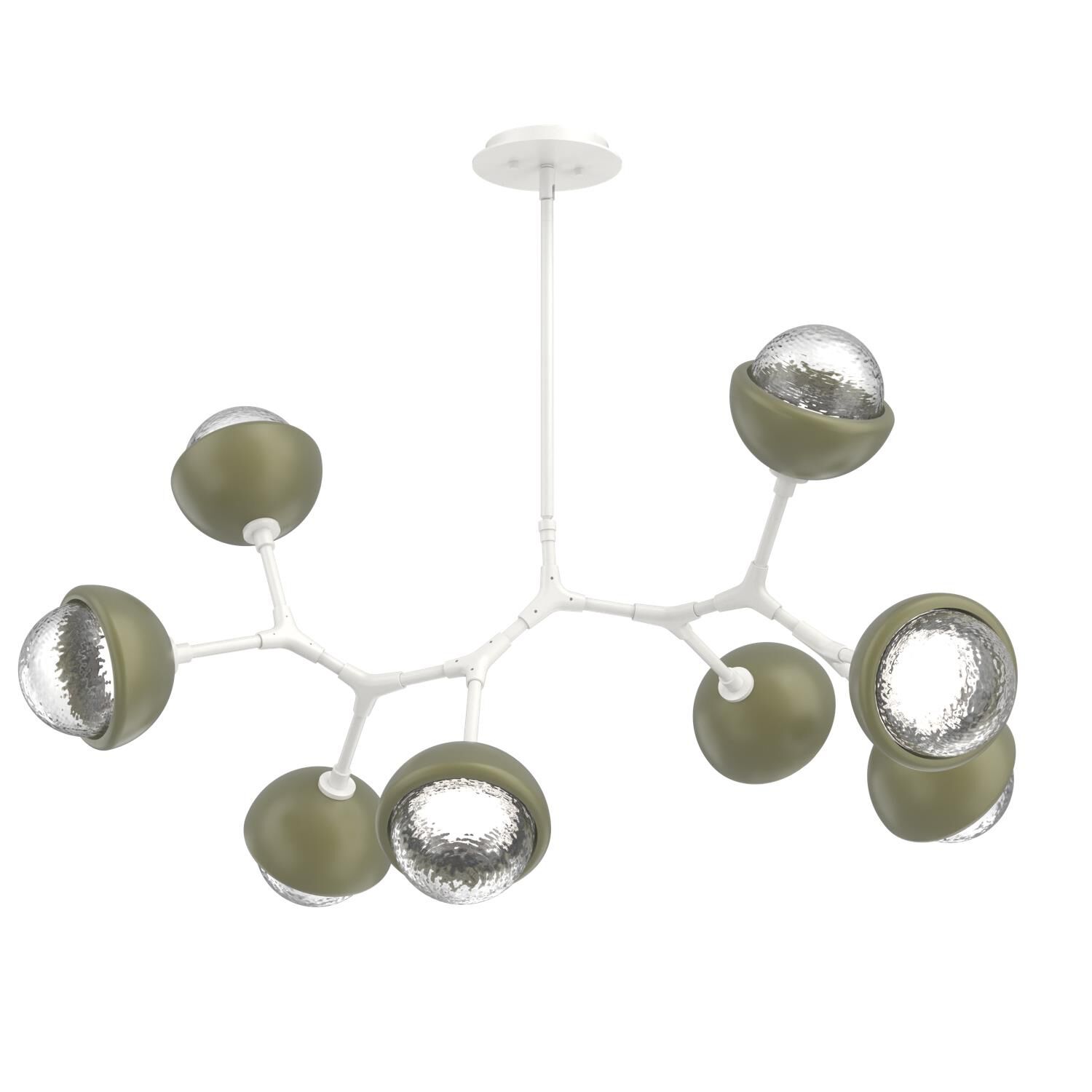 Shown in Salt White finish and Clear glass and Sage Green accent