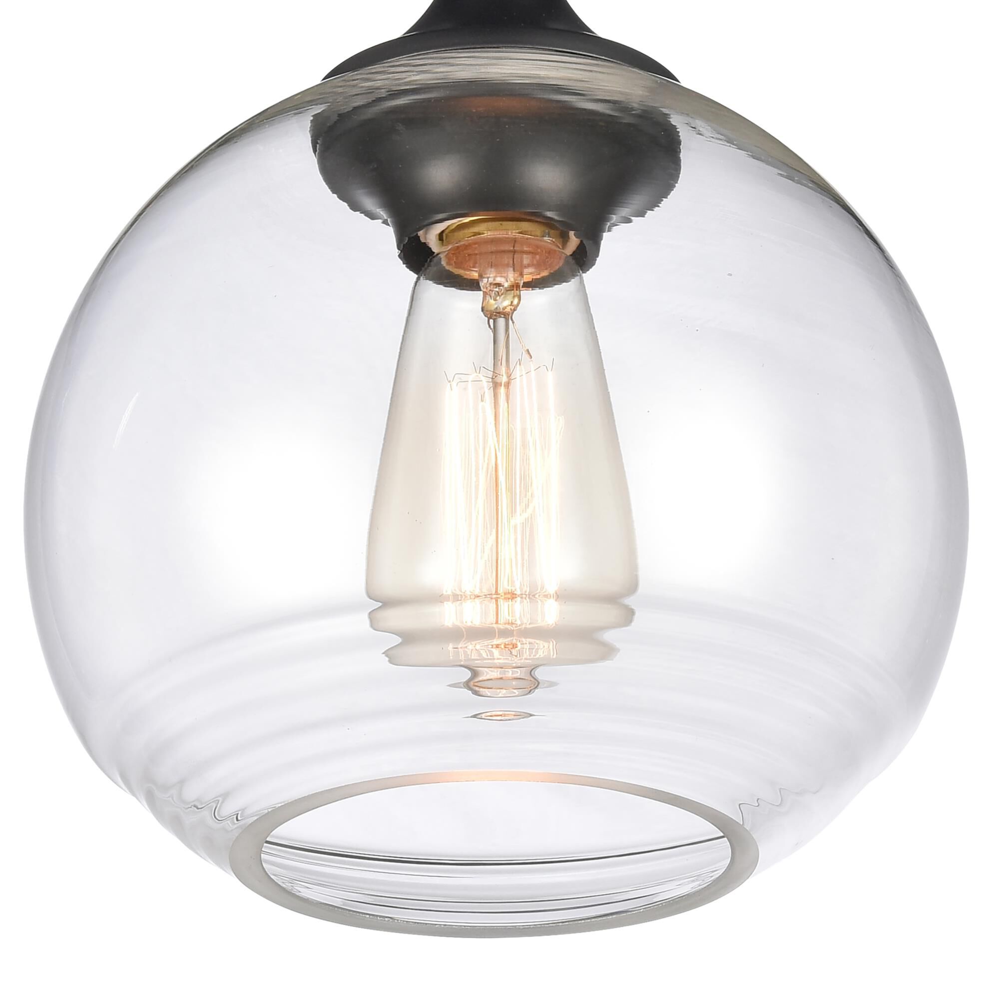 Shown in Black finish and Clear glass