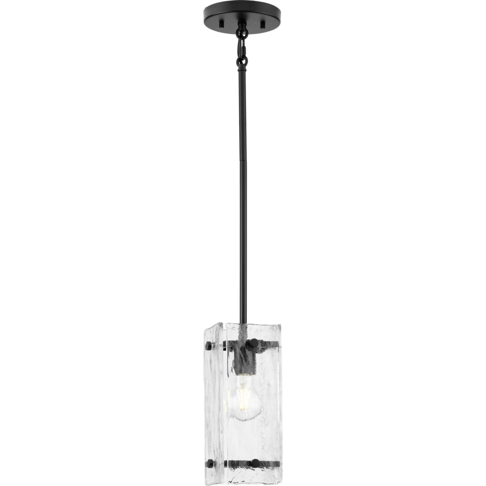 Shown in Matte Black finish and Clear Textured glass