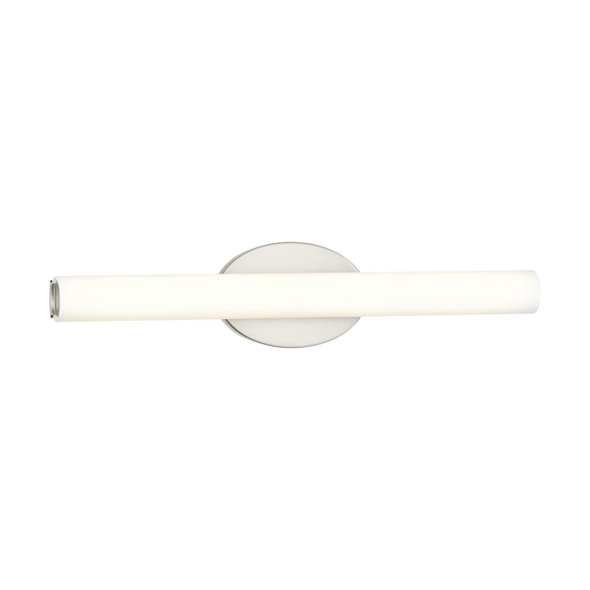 Shown in Brushed Nickel finish and Etched White glass