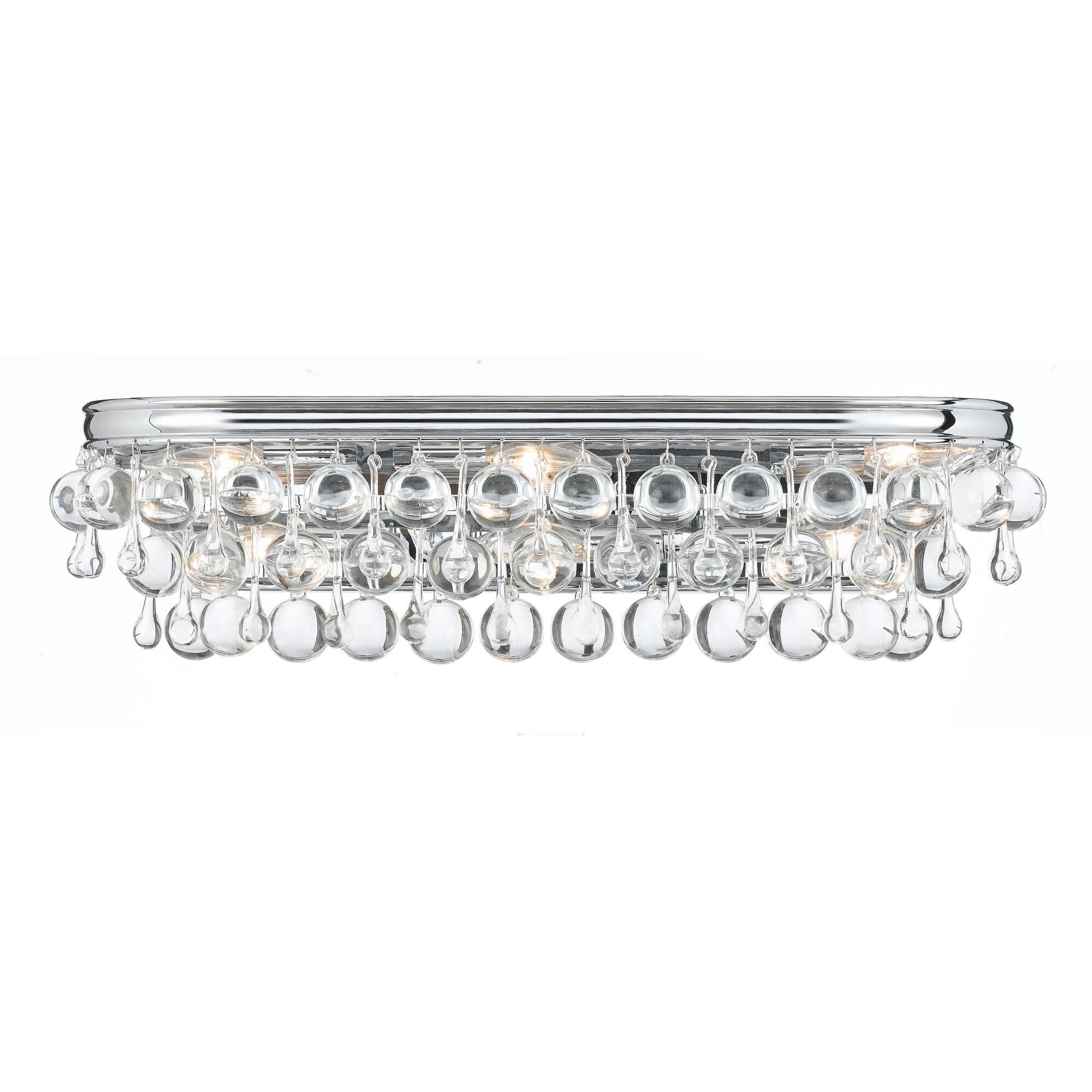 Shown in Polished Chrome finish and Clear Glass Drops crystal