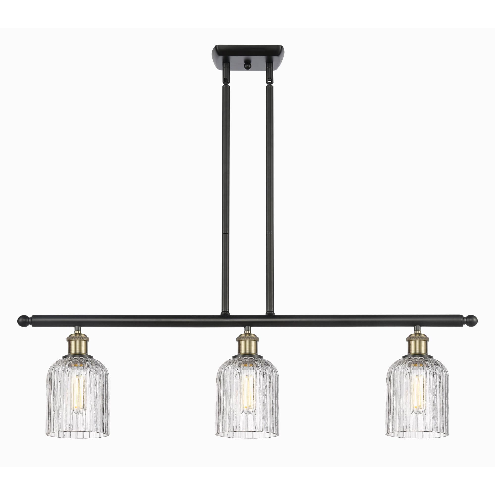 Shown in Black Antique Brass finish and Clear glass